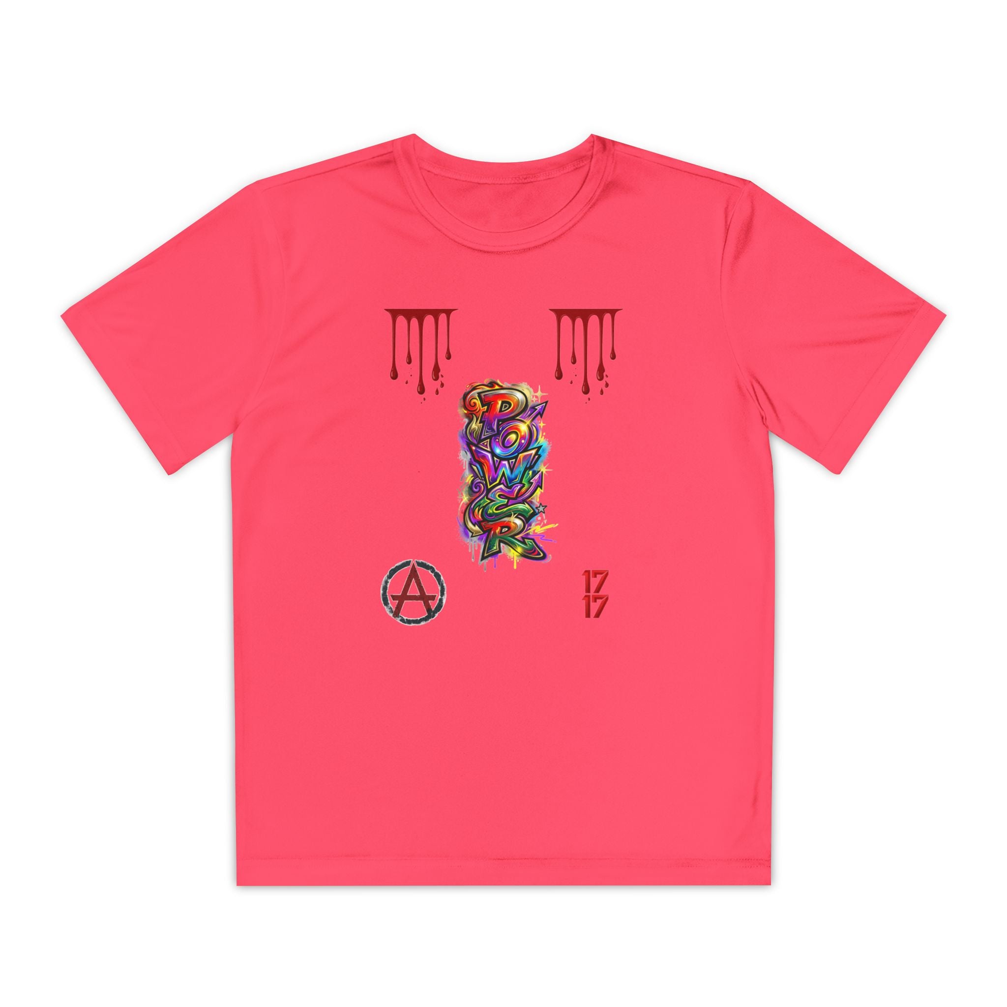 Youth Competitor Tee — Colorful Graffiti Anarchy Graphic T-Shirt