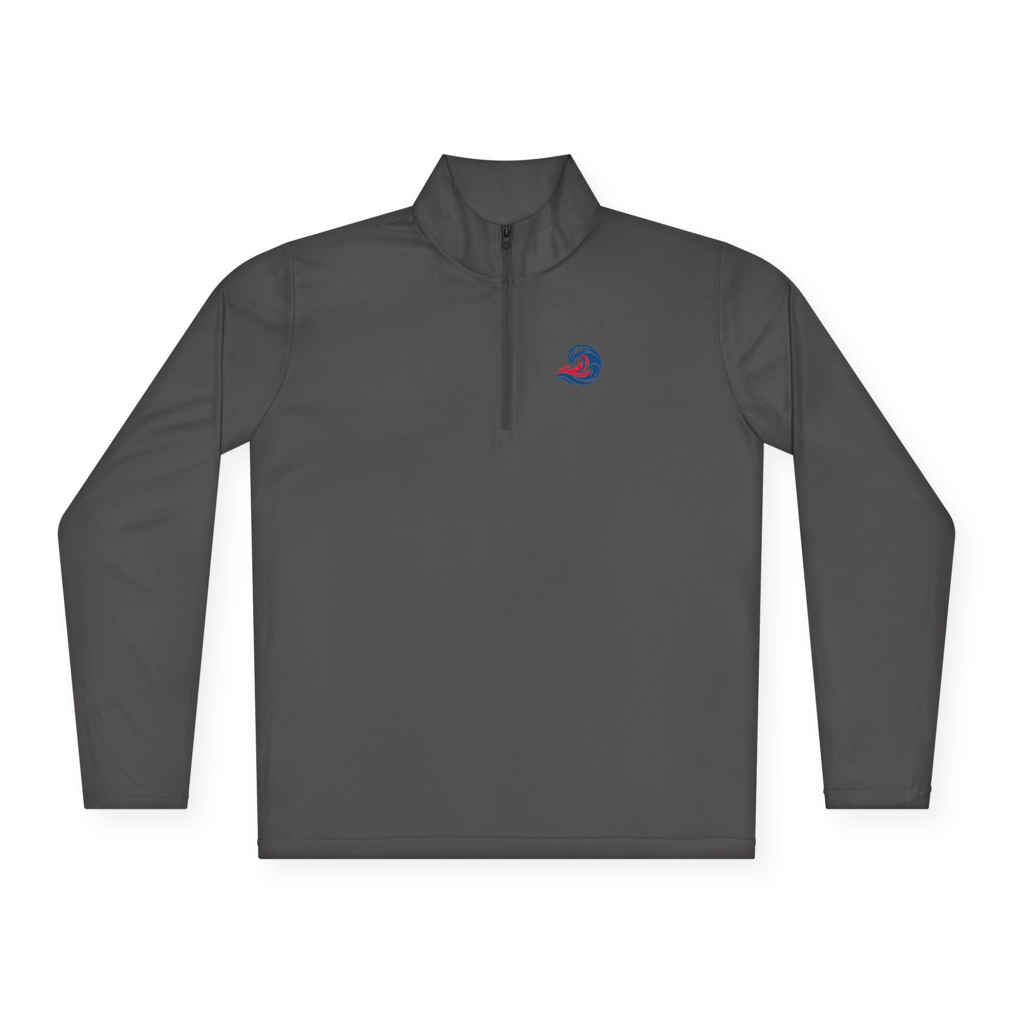 Quarter-Zip Pullover — Coastal Wave Logo Pullover with Back Graphic