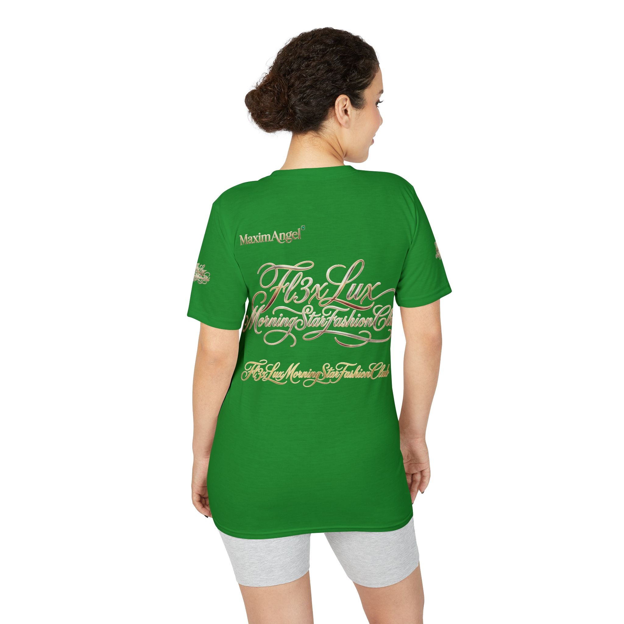 Luxury Gold Script Performance T-Shirt — F3xLux Morning Stay Fashion Club Design