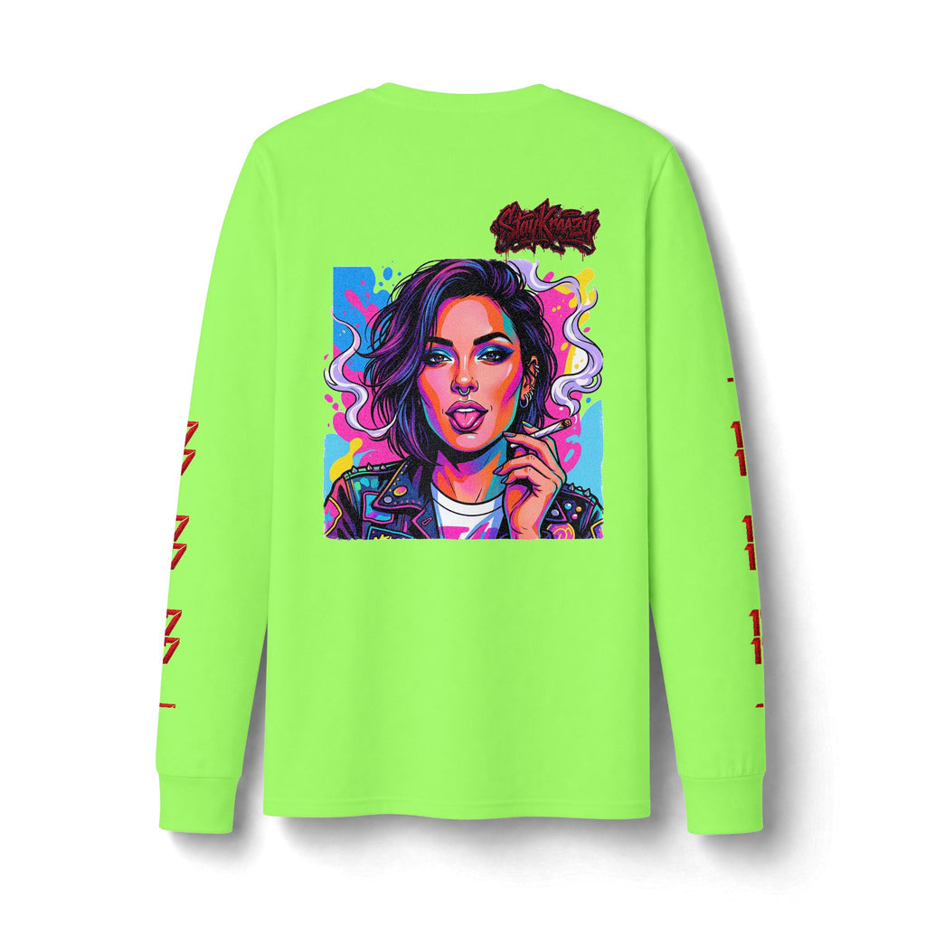 Long Sleeve Tee — Neon Pop Portrait Graphic