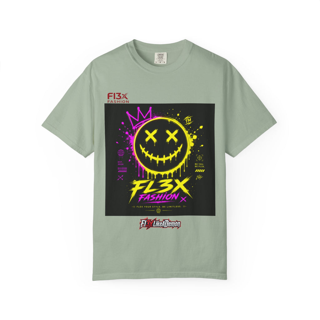 Graphic Tee — Neon Graffiti Smiley "FL3X Fashion"