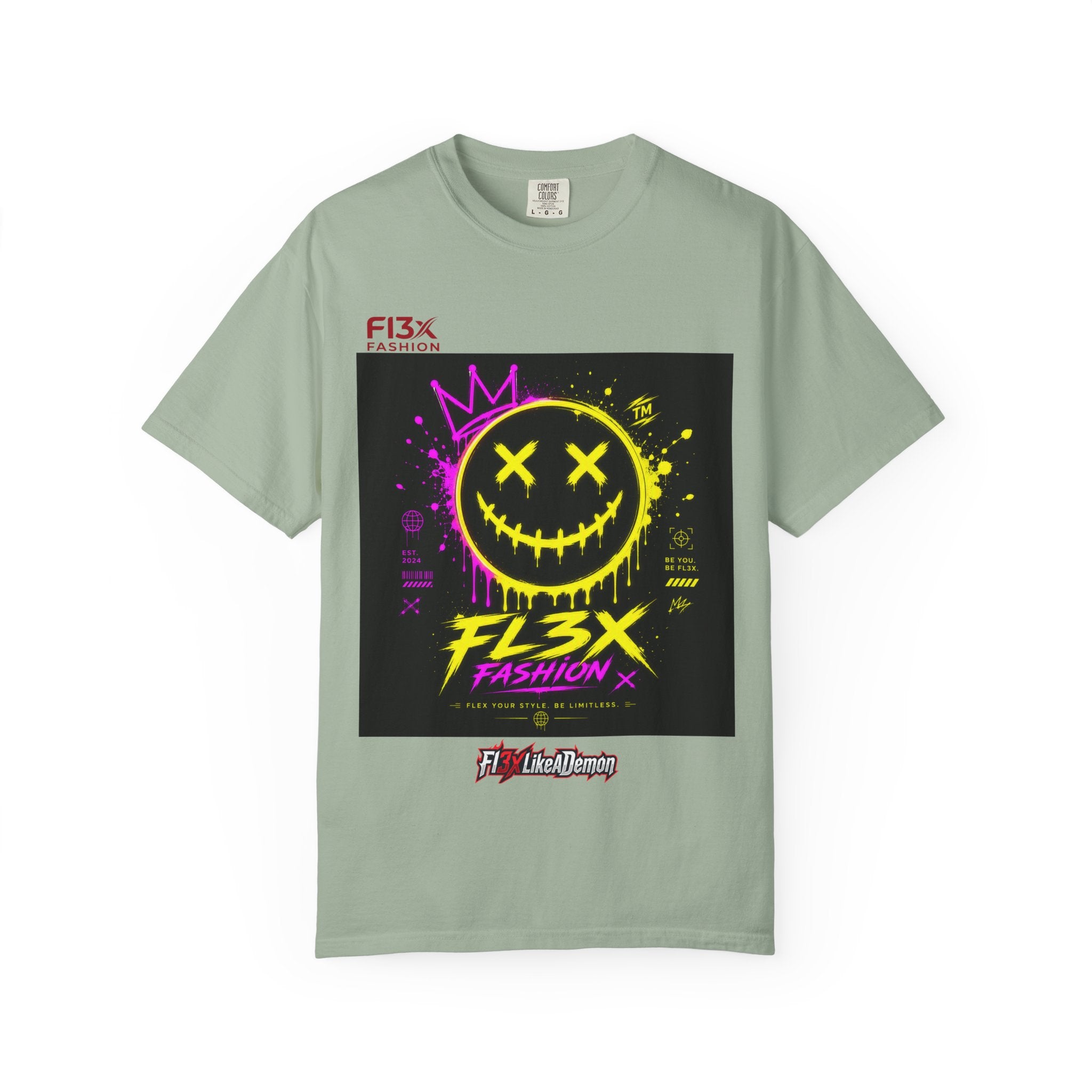 Graphic Tee — Neon Graffiti Smiley "FL3X Fashion"