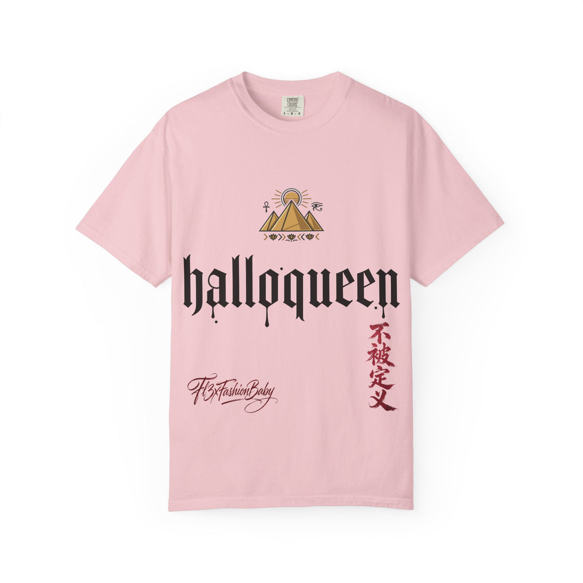 Halloqueen Graphic T-Shirt — Gothic Pyramid & All-Seeing Eye Streetwear