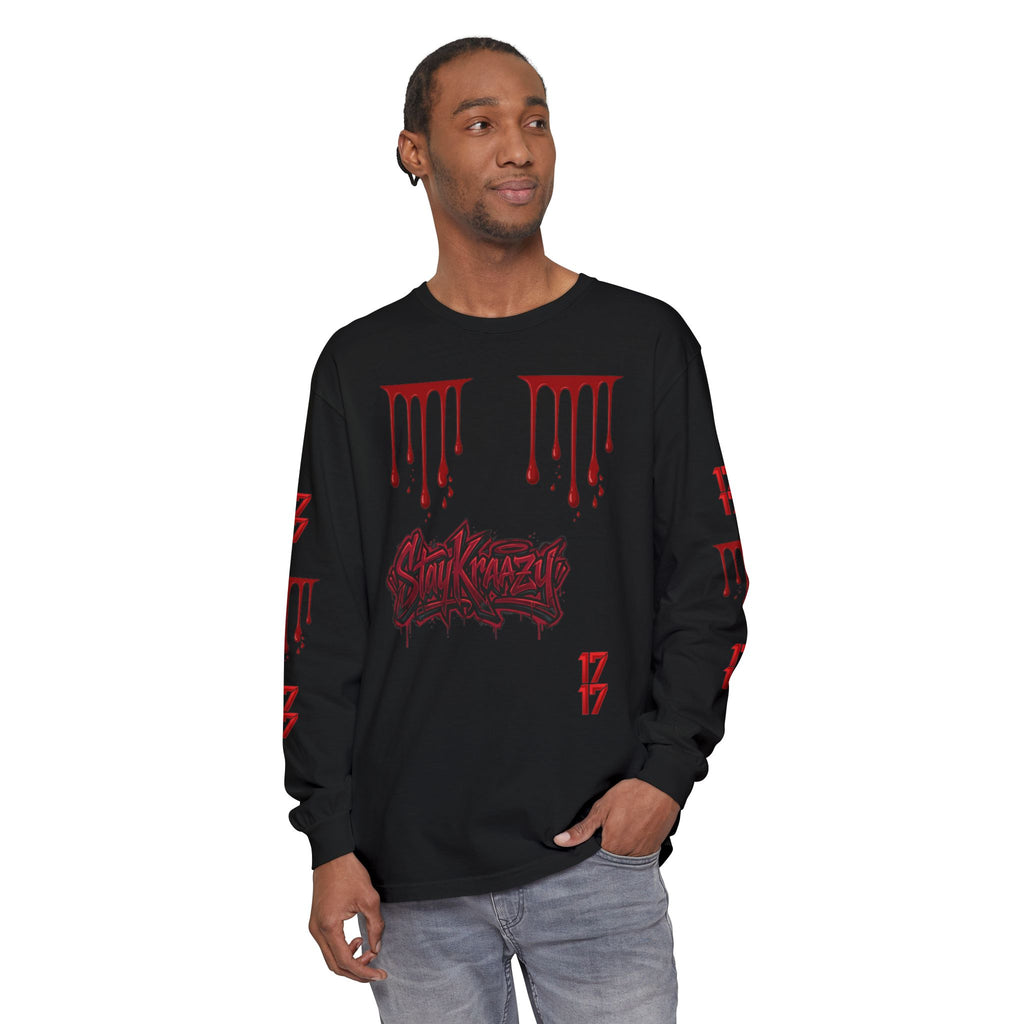 Blood Drip Graphic Long Sleeve Tee