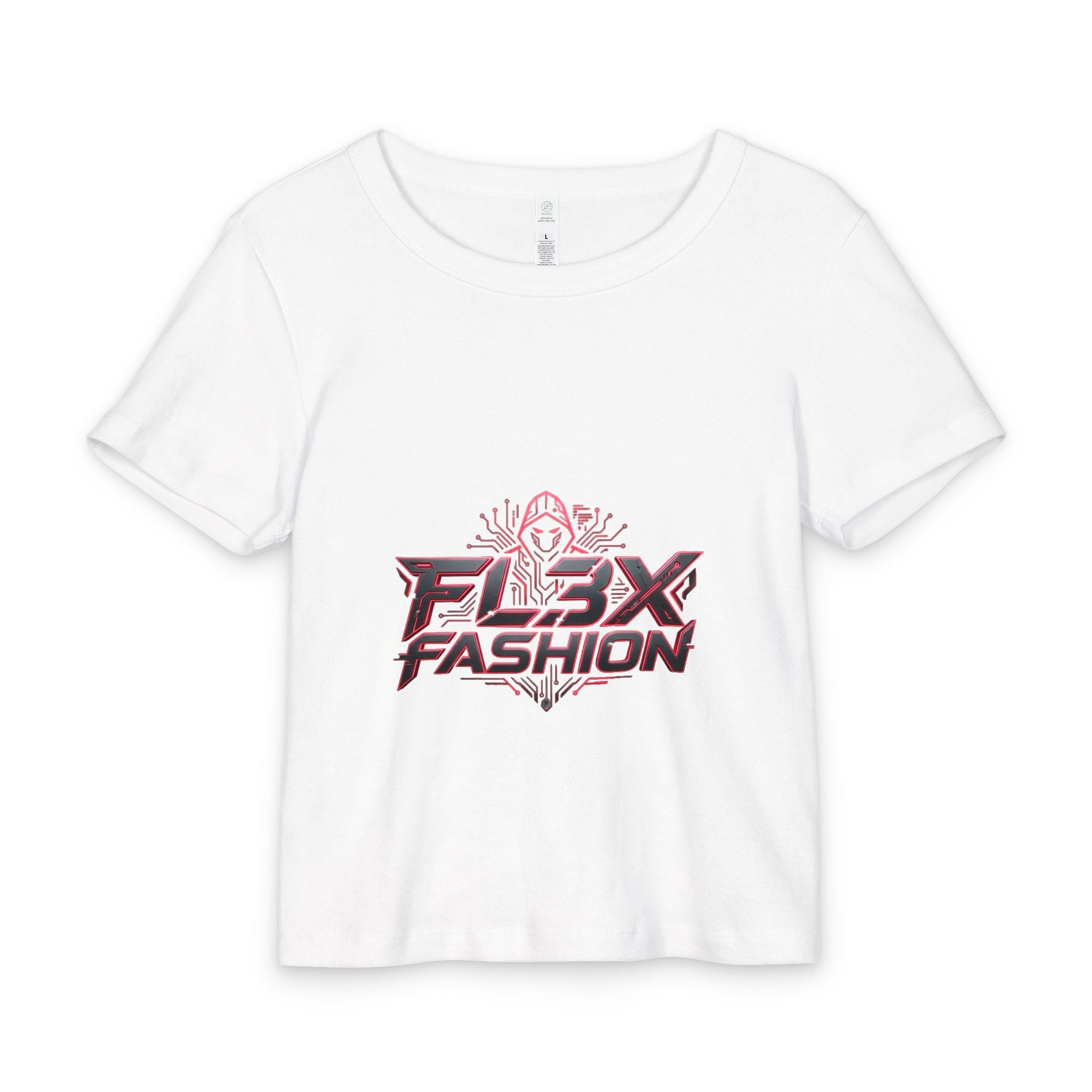 Baby Tee — Flex Fashion Pink Logo Ribbed Organic Tee