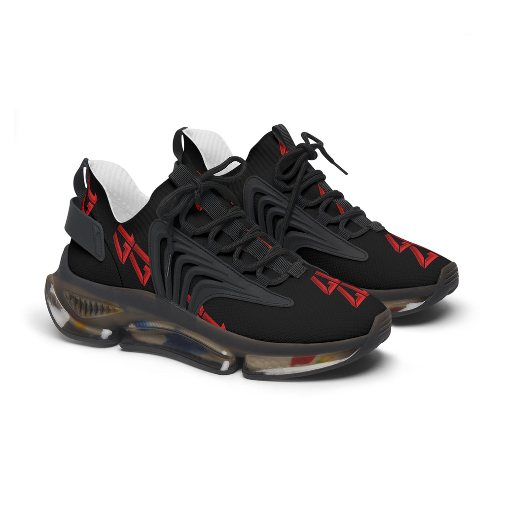 Women’s Mesh Sneakers — Black Red 1717 Athletic Running Shoes