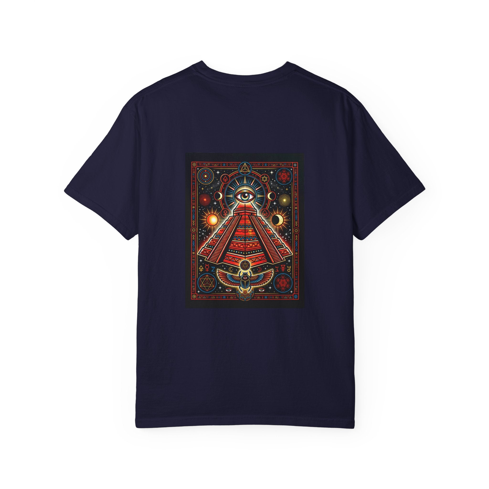 Graphic T-Shirt — Occult Pyramid Eye Design with 'Fix Fashion' Patch