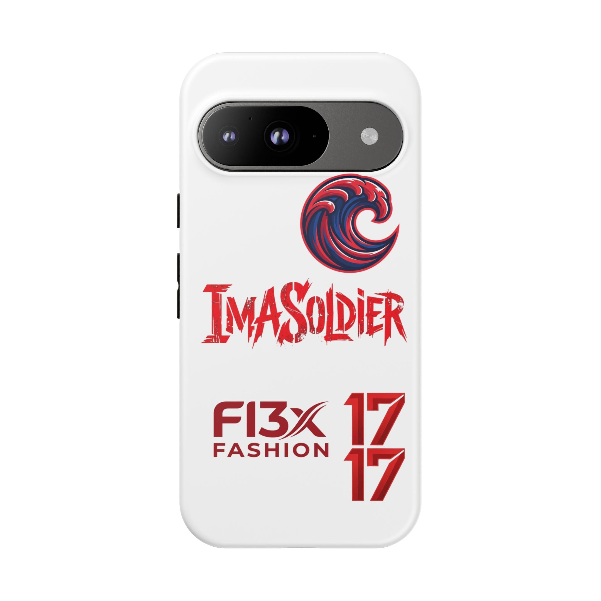 Phone Case — 'ImaSoldier' Red Wave Protective Hard Case