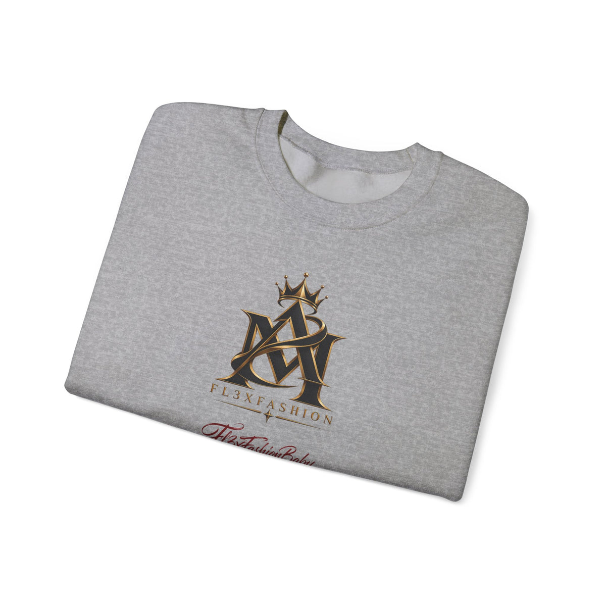Asian-Inspired Logo Crewneck Sweatshirt — Monogram, Kanji & Lucky Charm Design