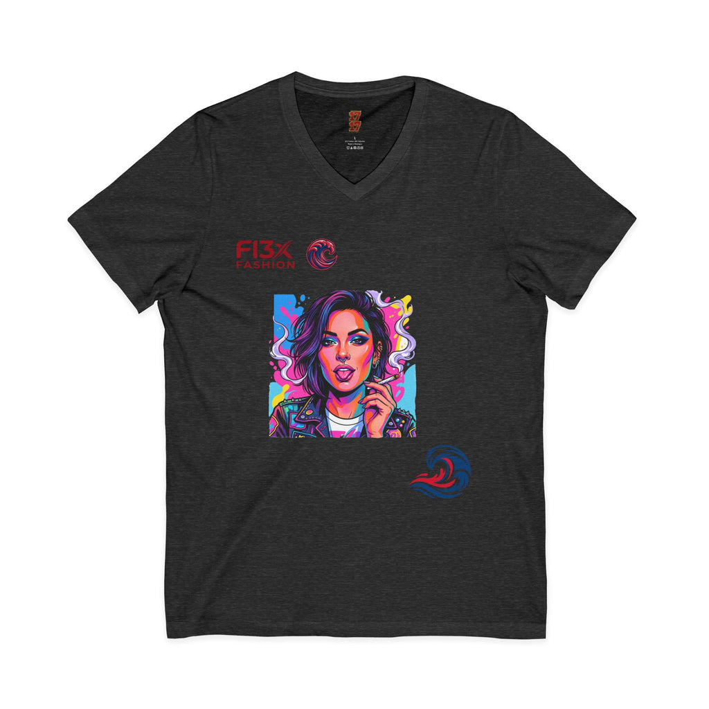 Pop Art Portrait V-Neck Tee — FI3xFashion Graphic T-Shirt