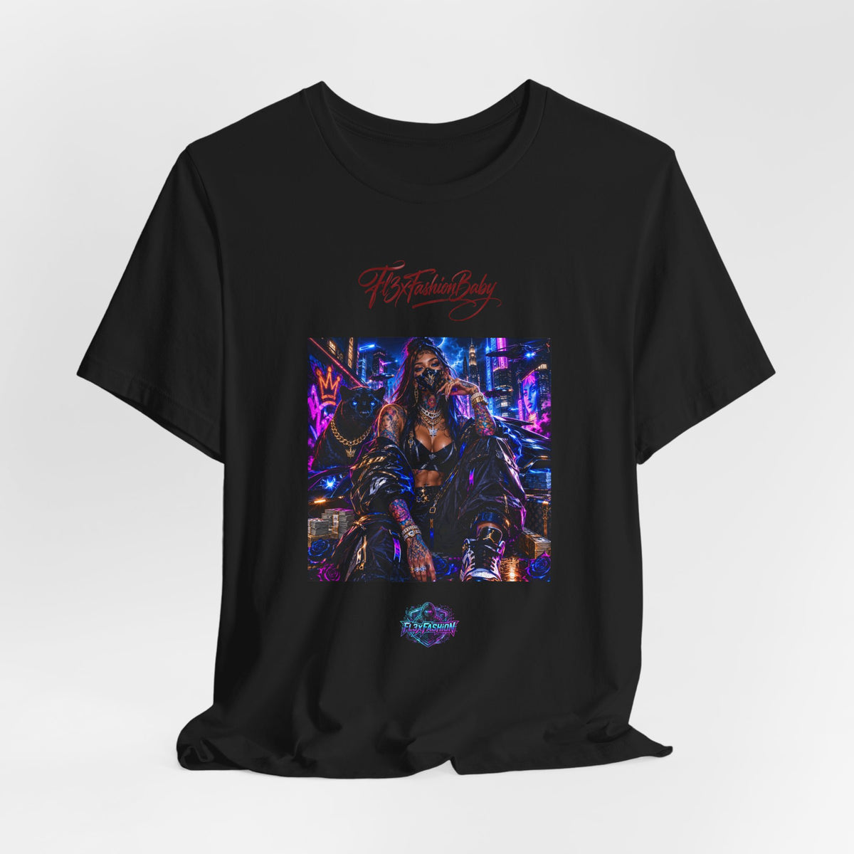 T-Shirt — Futuristic Cyber City Graphic Tee ("It's Fashion Baby")