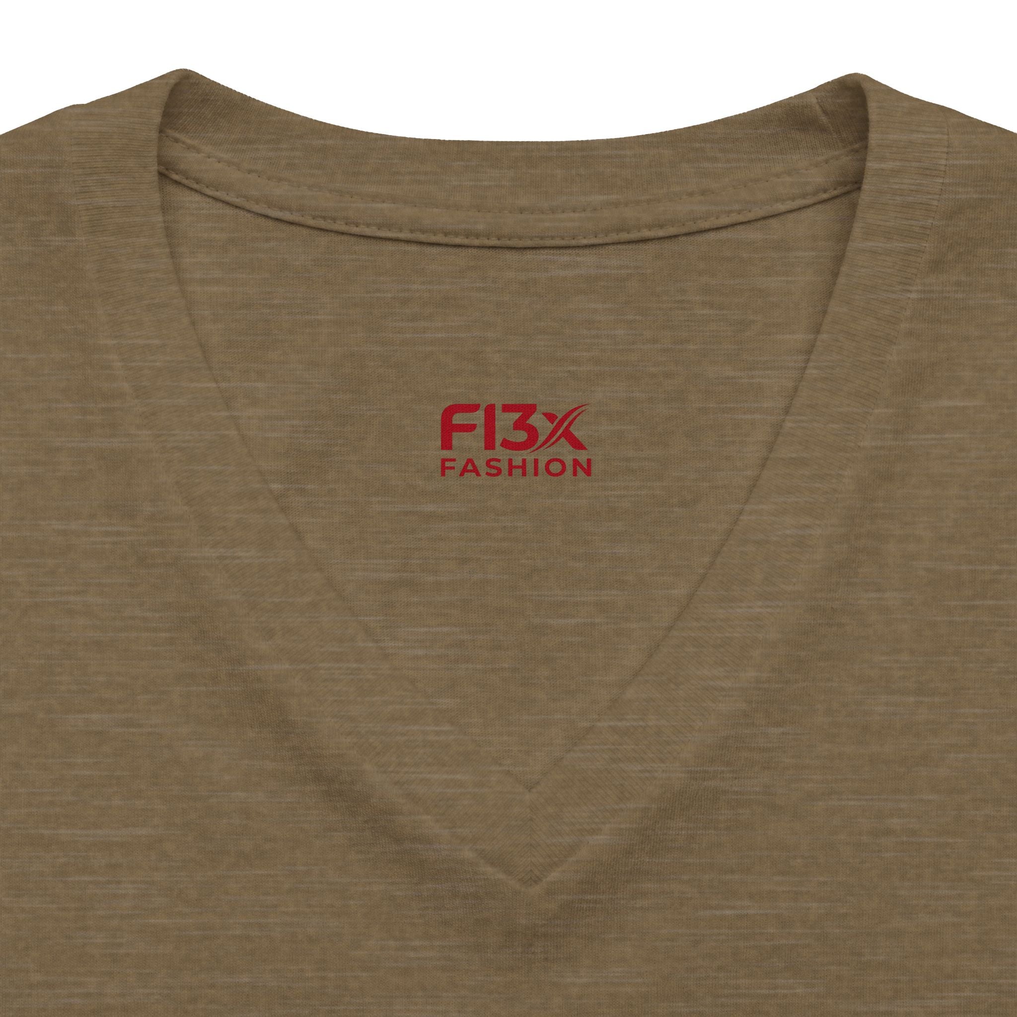 Women's V-Neck Tee — 'F13x Fashion' Floral Logo & Devil Graphic