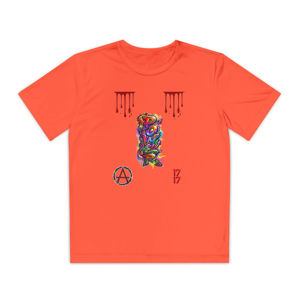 Youth Competitor Tee — Colorful Graffiti Anarchy Graphic T-Shirt