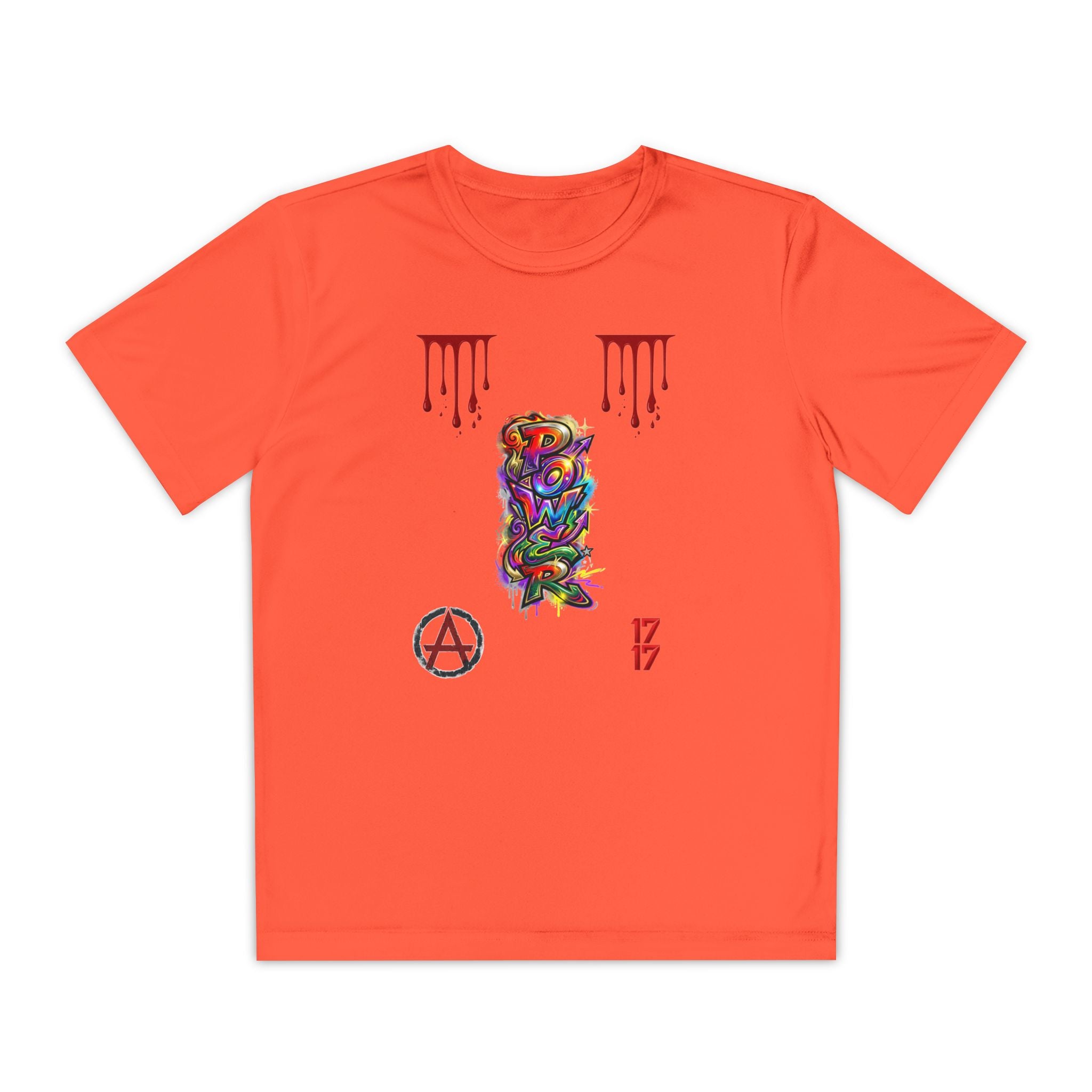 Youth Competitor Tee — Colorful Graffiti Anarchy Graphic T-Shirt