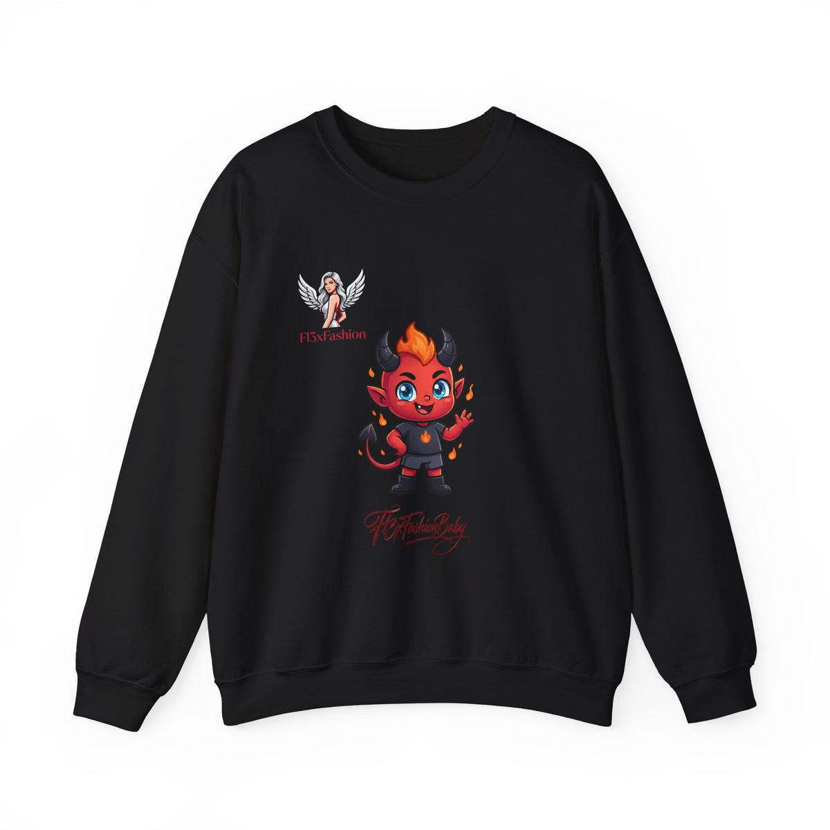 Devil Baby Crewneck Sweatshirt - Cute Red Demon Graphic
