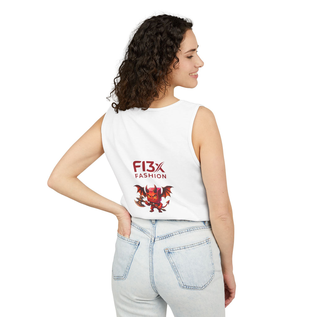 FL3X Fashion Graphic Tank Top — Neon Smiley & Devil Logo Streetwear