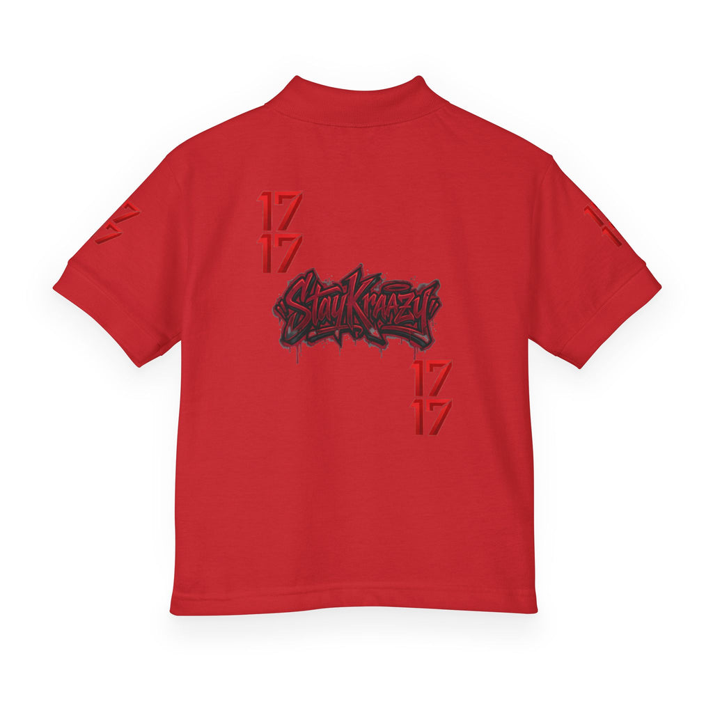 Youth Polo — Red 17 Graphic School Spirit Polo