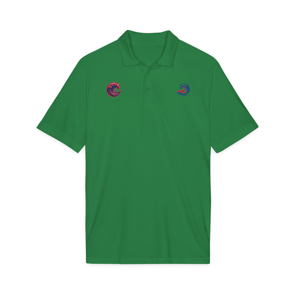 Embroidered Wave Logo Polo Shirt — Breathable Performance Golf & Work Polo
