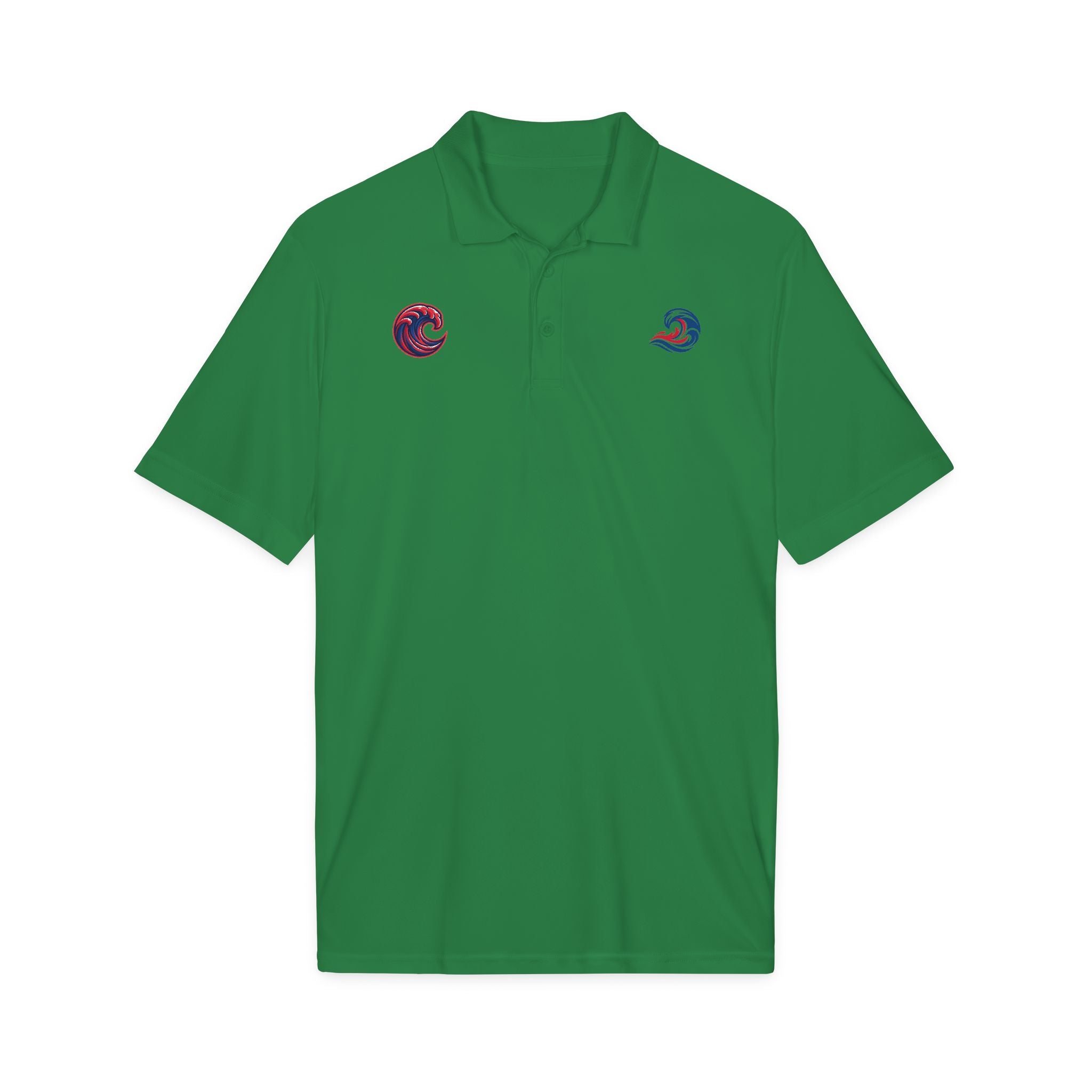 Embroidered Wave Logo Polo Shirt — Breathable Performance Golf & Work Polo
