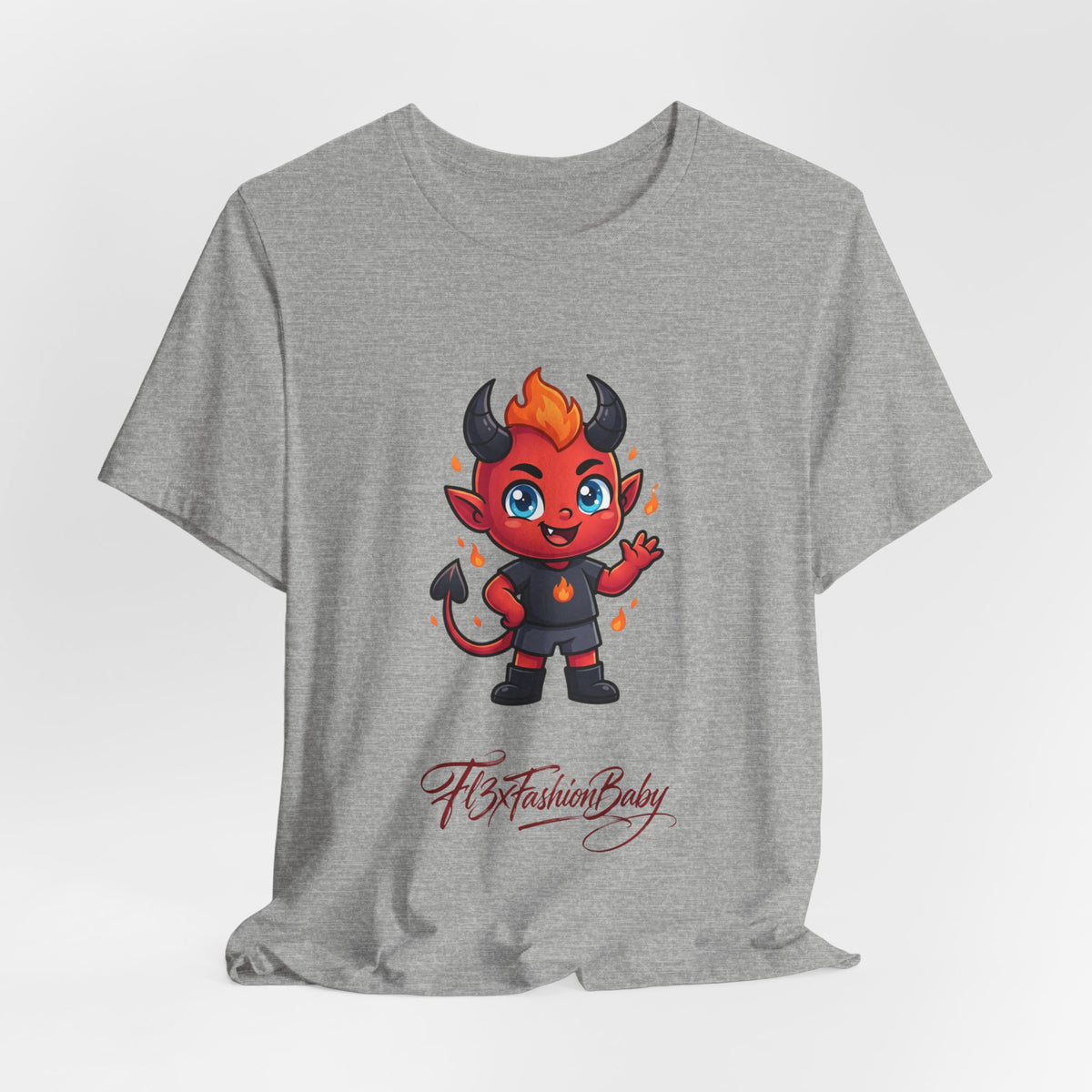 Devil Baby Graphic Tee — Cute Red Demon Cartoon Shirt