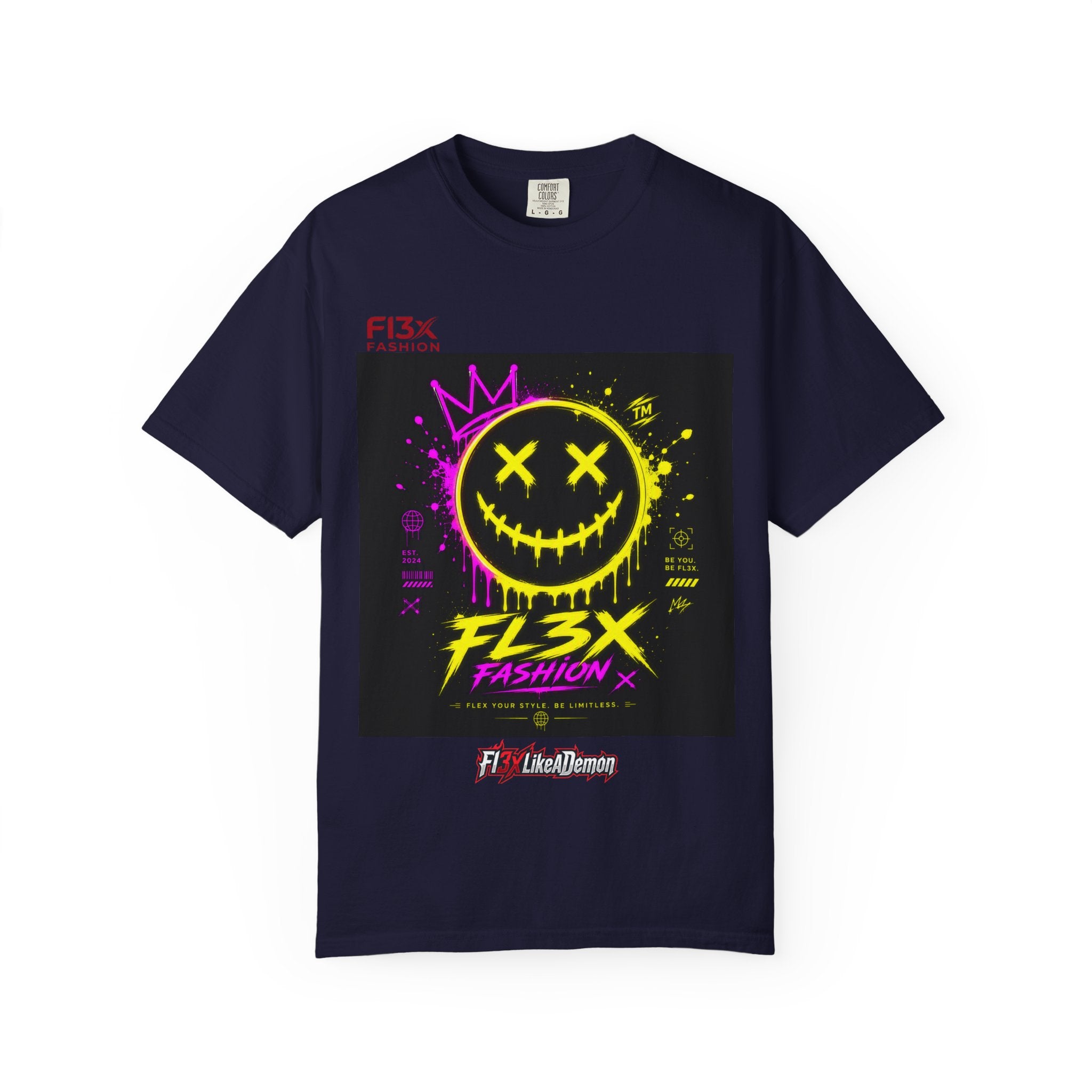 Graphic Tee — Neon Graffiti Smiley "FL3X Fashion"