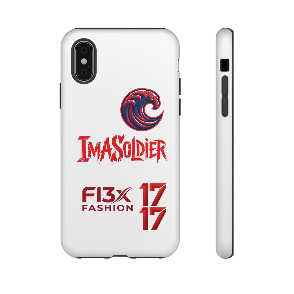 Phone Case — 'ImaSoldier' Red Wave Protective Hard Case