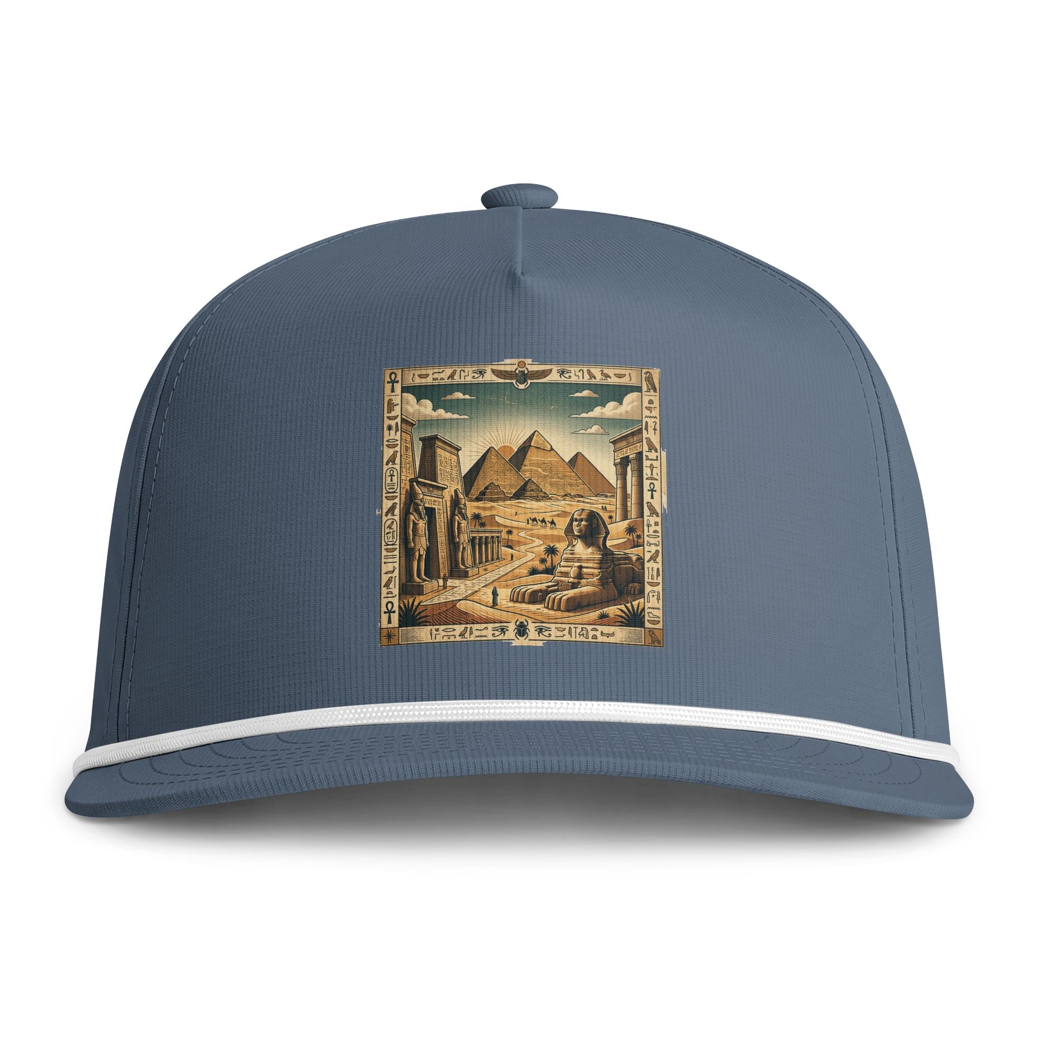 Trucker Hat — Vintage Egyptian Pyramids Sunwashed Rope Cap
