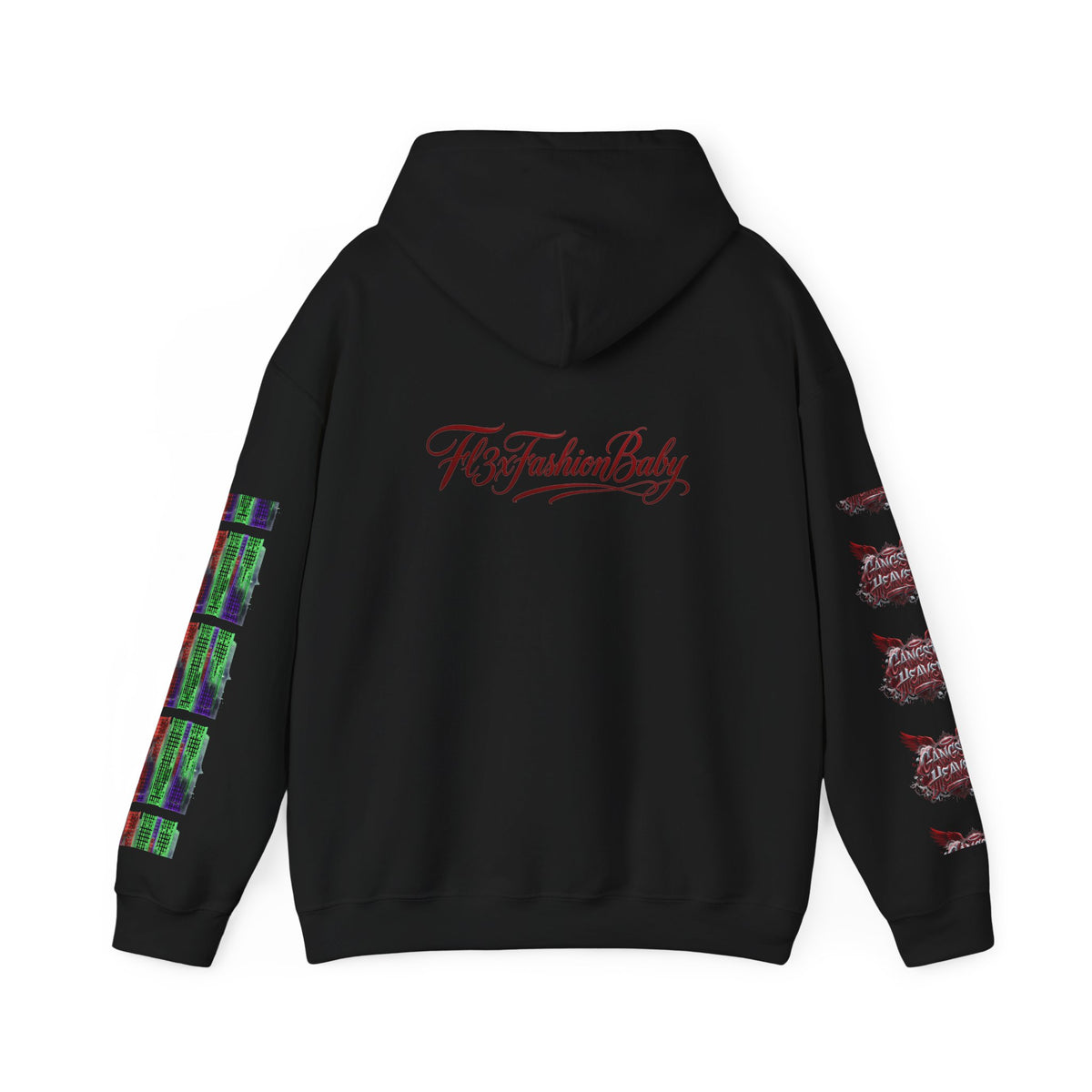 Midnight Run Hoodie — Graphic Streetwear Pullover with Sleeve Prints
