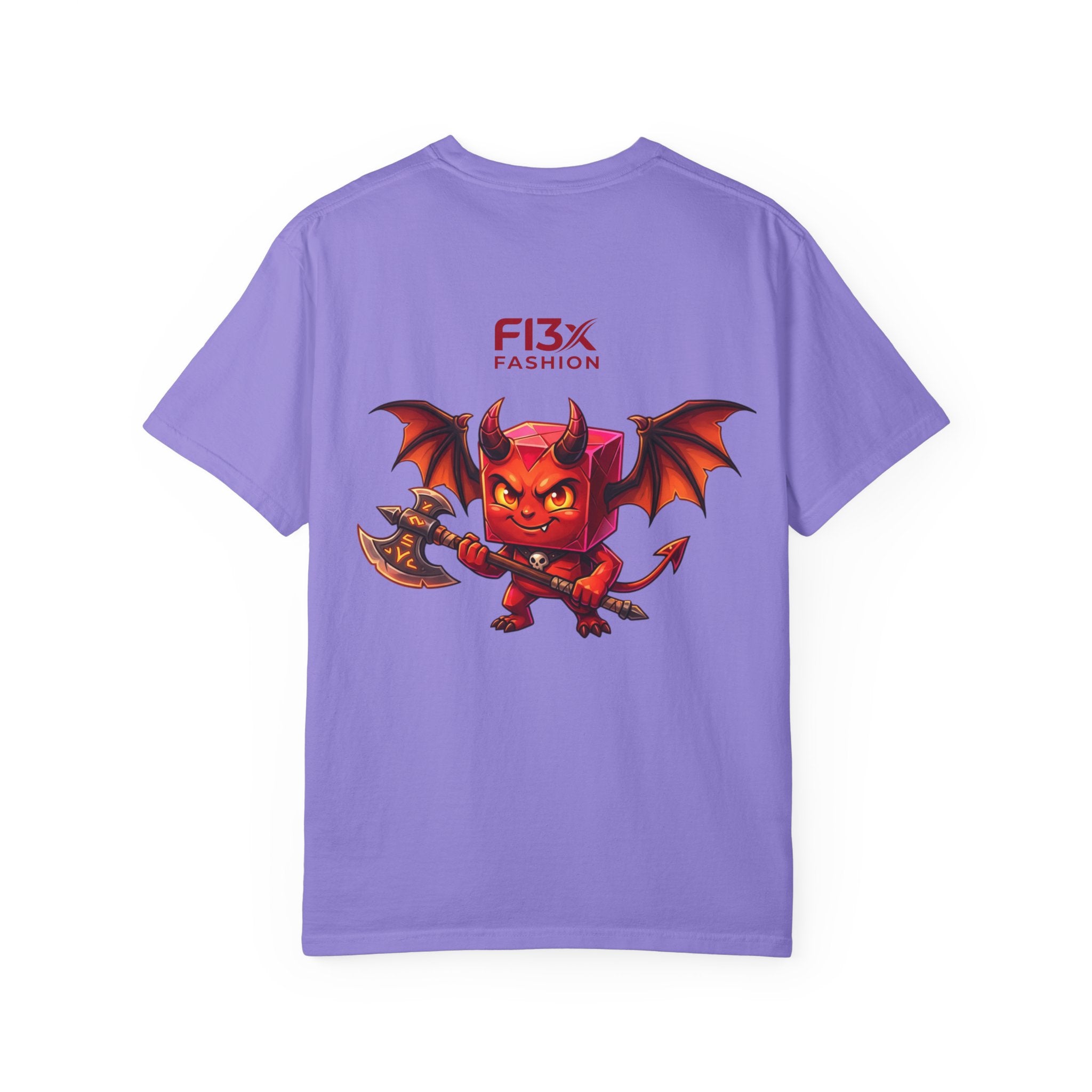 Devil Mascot T-Shirt — 'F13X Fashion' Graphic Tee (Front Chest & Back Print)