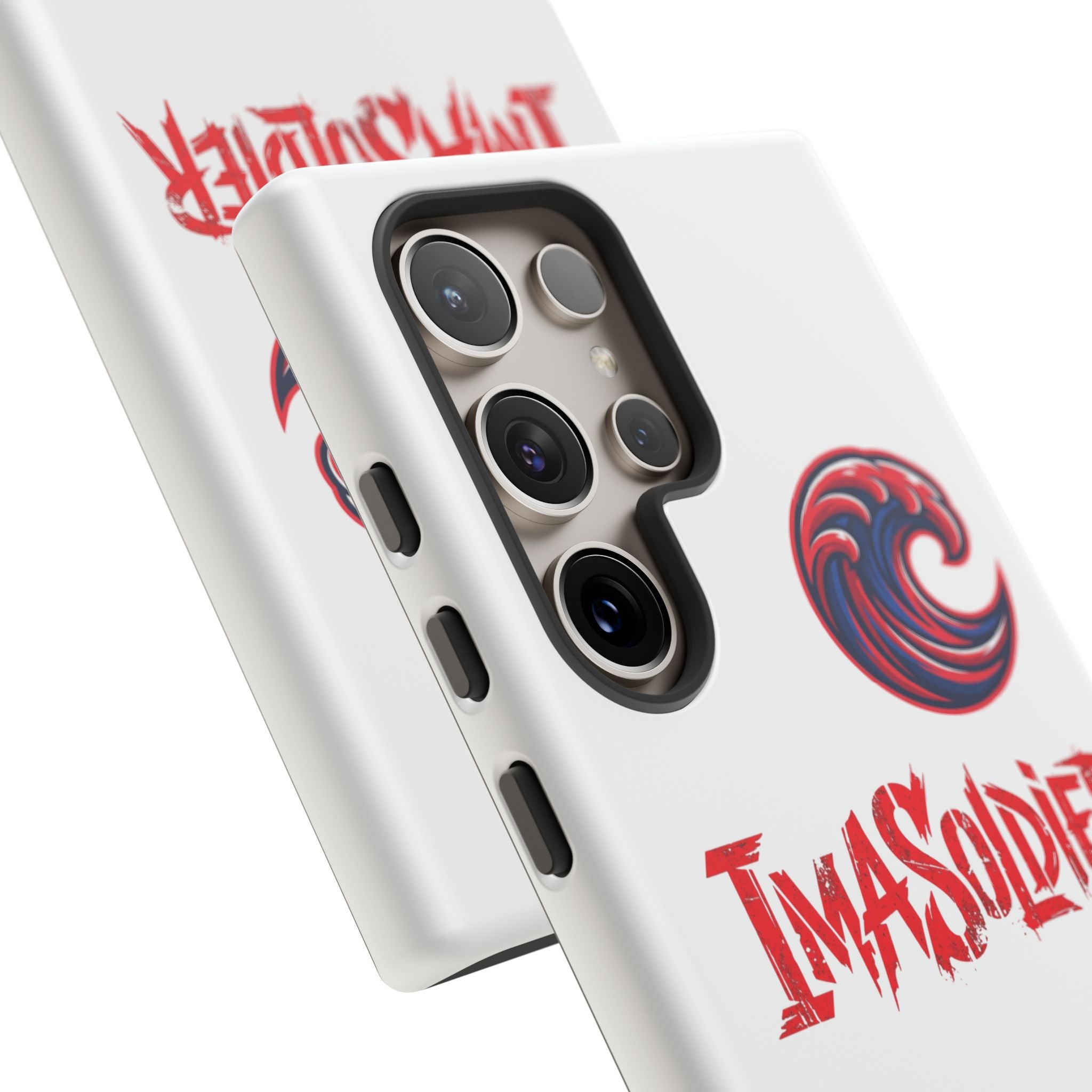 Phone Case — 'ImaSoldier' Red Wave Protective Hard Case