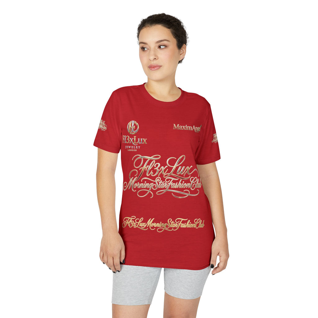 Luxury Gold Script Performance T-Shirt — F3xLux Morning Stay Fashion Club Design