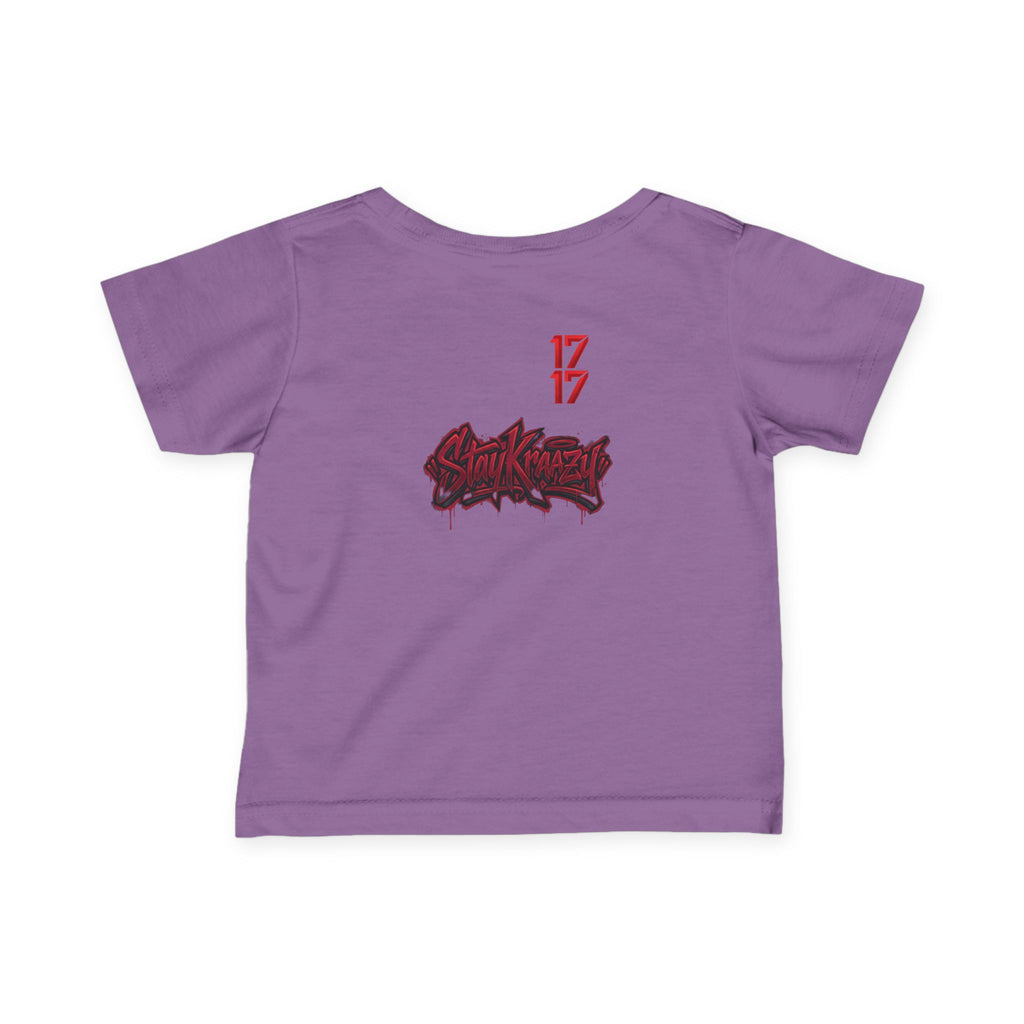 Infant Tee — Red Graffiti "17/17" Street Style Baby Shirt
