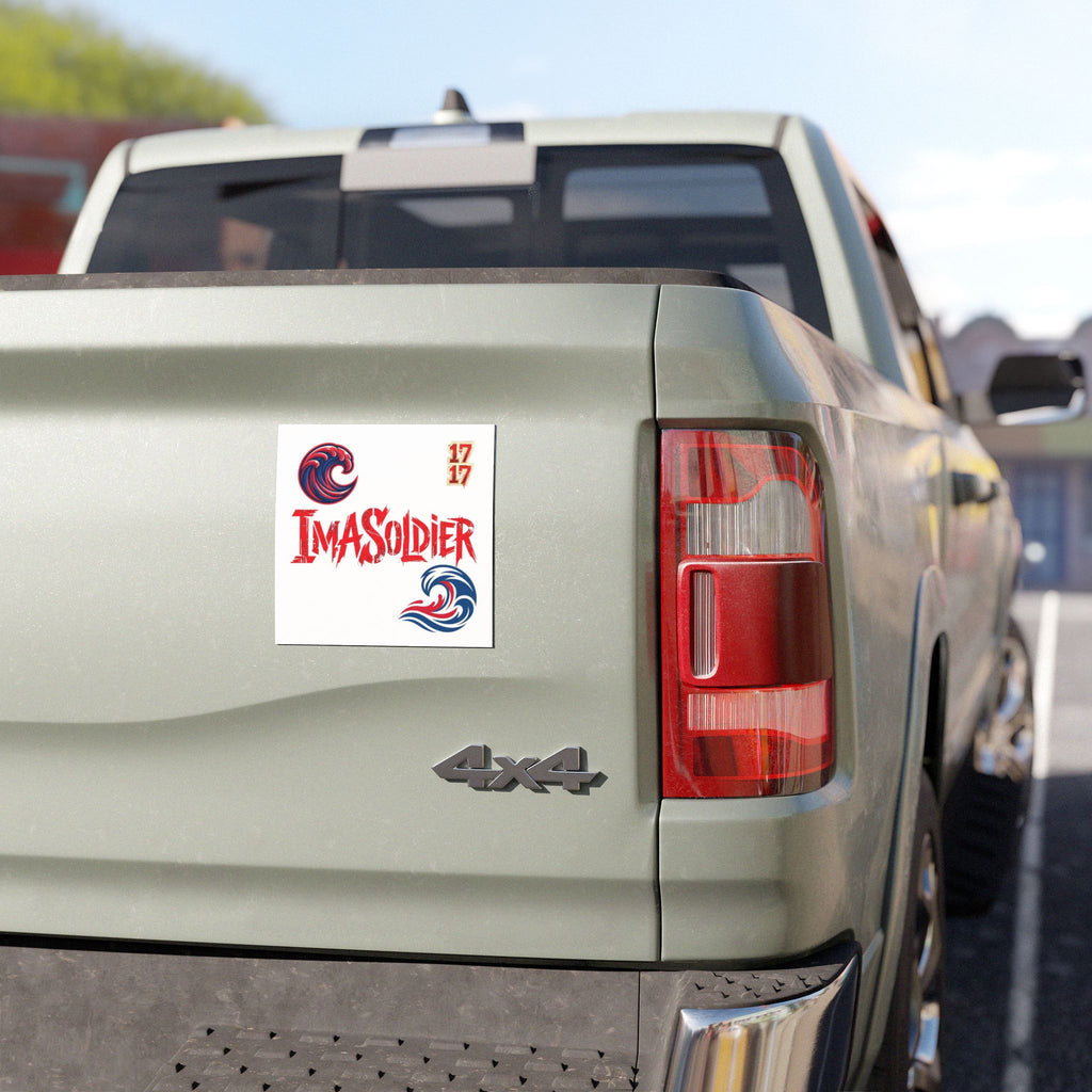 Ima Soldier Car Magnet Set – Patriotic Wave Decals (Red & Blue)