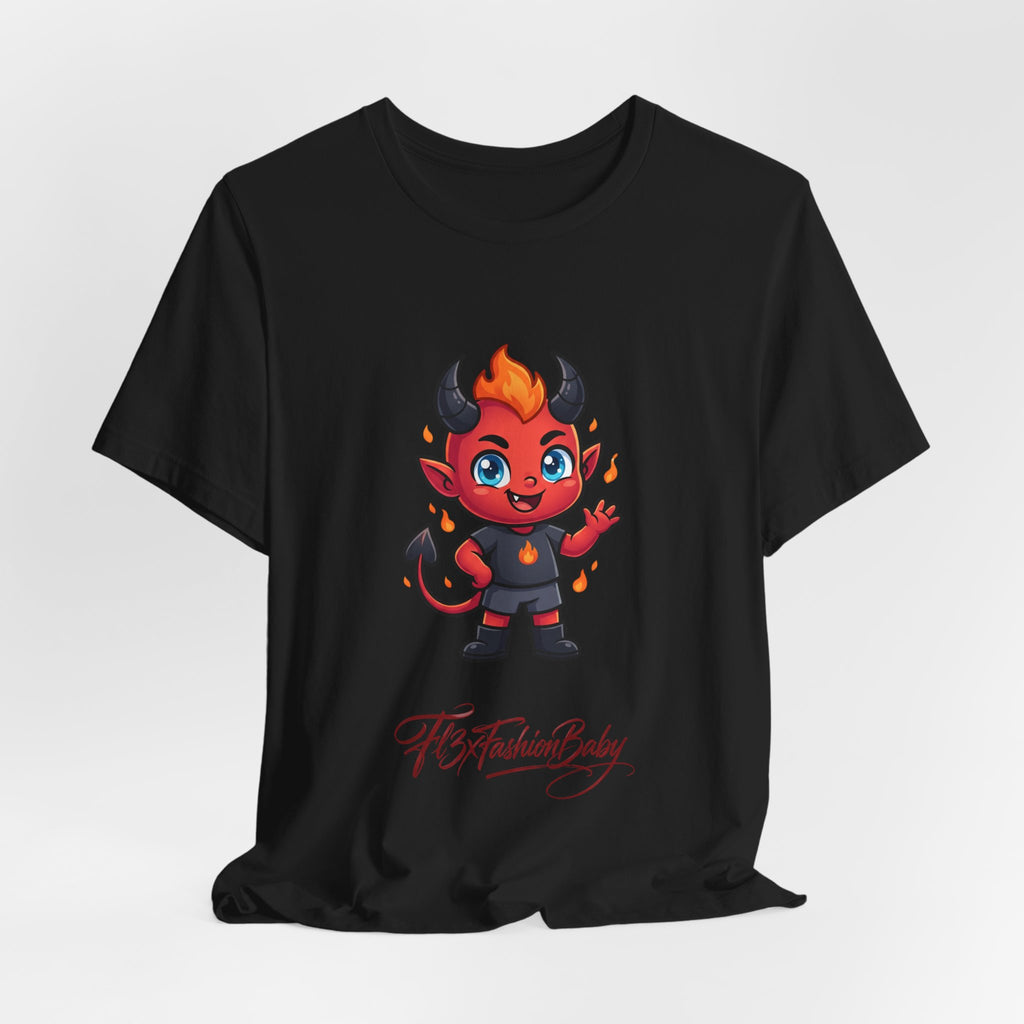 Devil Baby Graphic Tee — Cute Red Demon Cartoon Shirt
