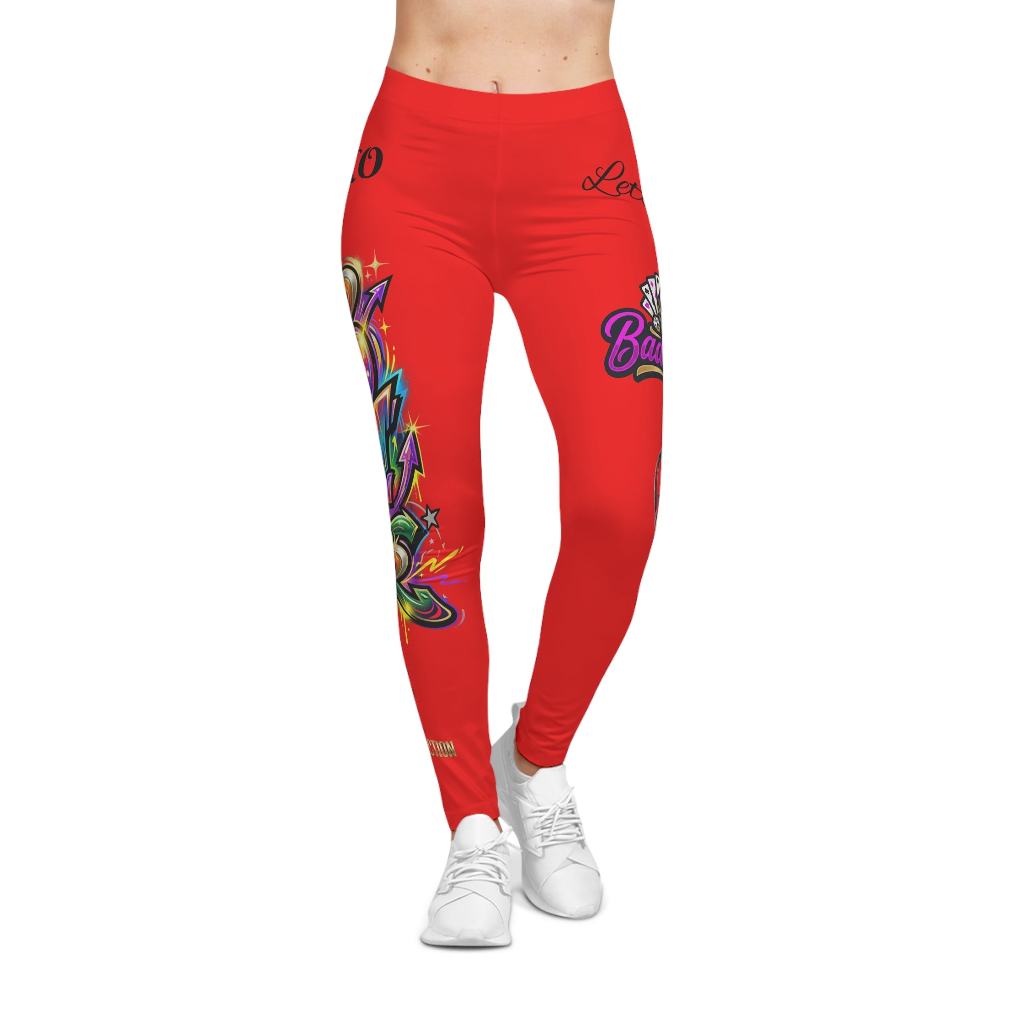 Graffiti Red Leggings — Bold Street Art Print Women's Leggings