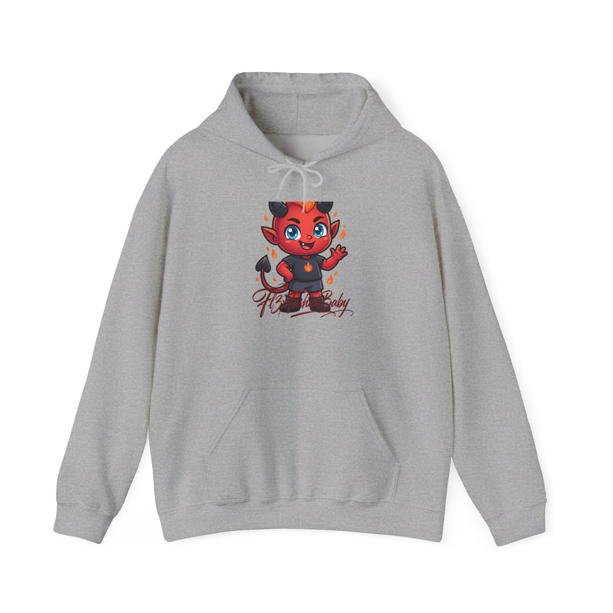 Devil Baby Cartoon Hoodie — Cute Red Demon Character "Playful Evil" Graphic Hoodie