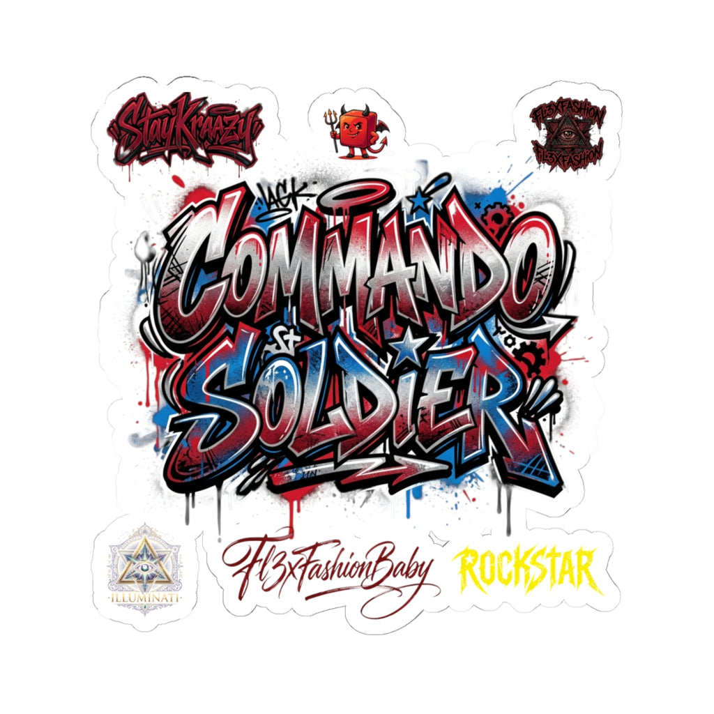 Commando Soldier Graffiti Sticker Pack – Urban Street Art Kiss-Cut Decals
