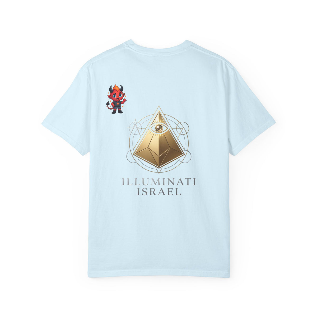 Illuminati Israel Pyramid T-Shirt with Devil Character Pattern