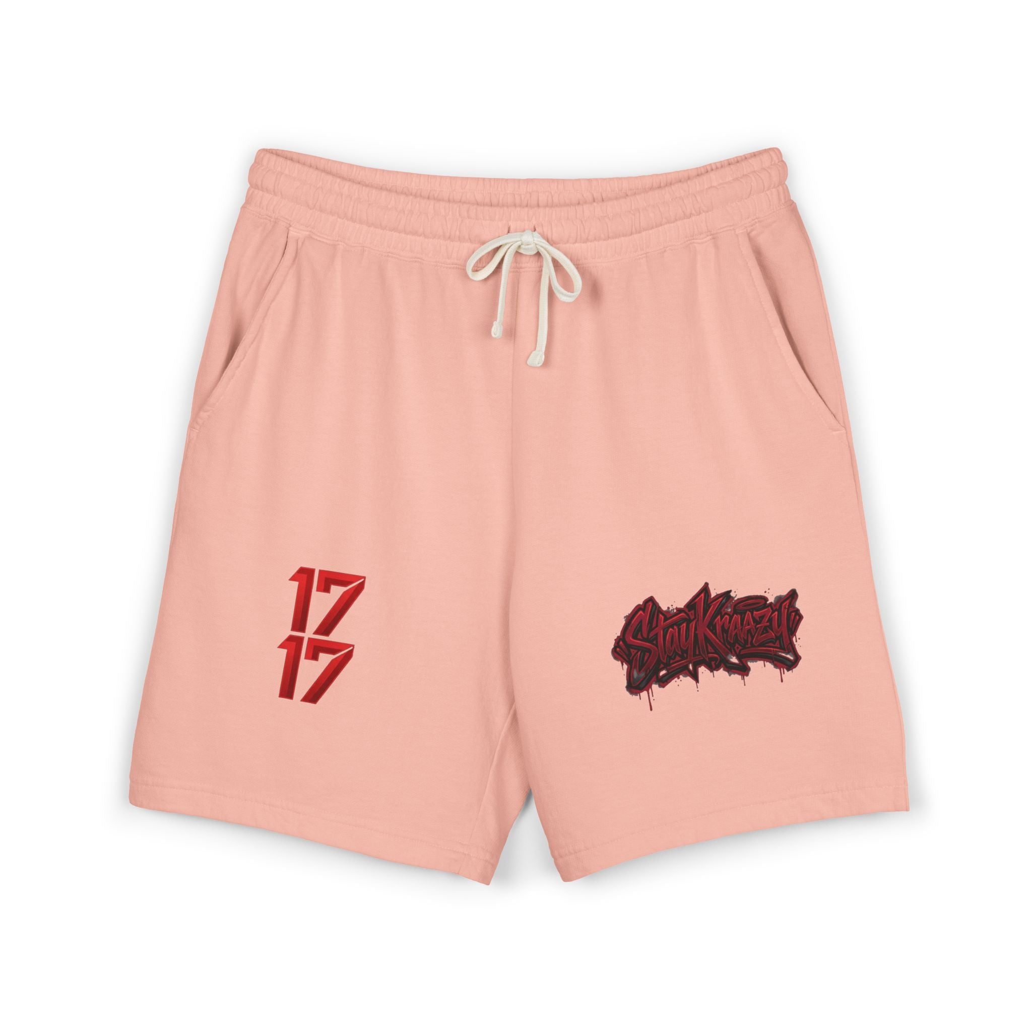 Fleece Sweat Shorts — Retro Egyptian Pyramids & 17 Graphic Lounge Shorts