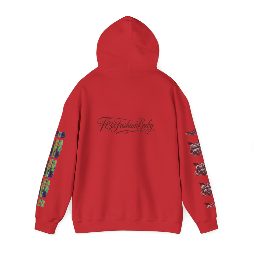 Midnight Run Hoodie — Graphic Streetwear Pullover with Sleeve Prints