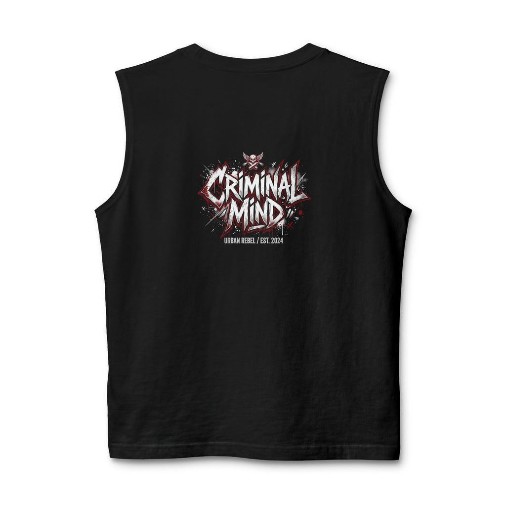 Criminal Mind Graphic Muscle Tank — Edgy Streetwear Band Tee