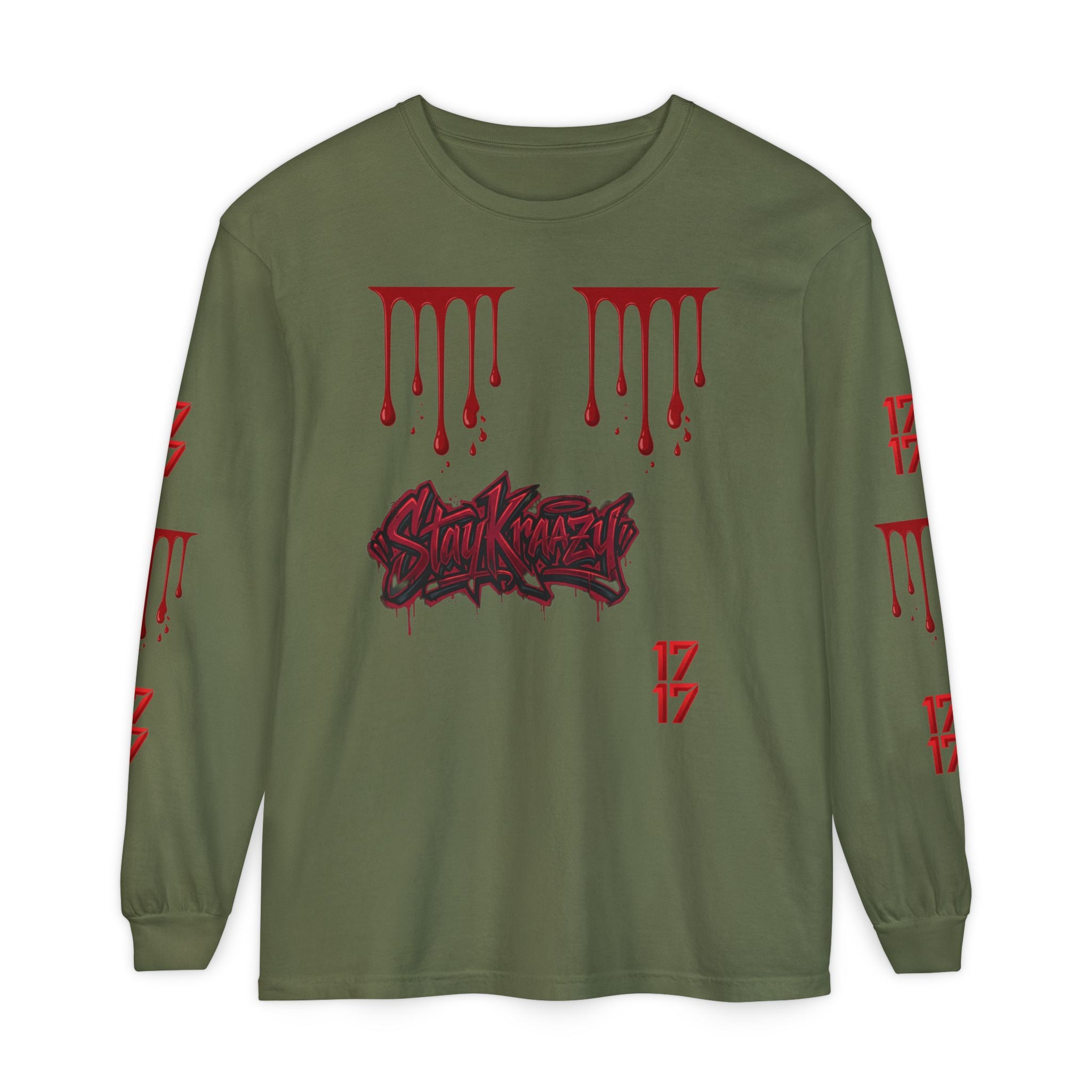 Blood Drip Graphic Long Sleeve Tee