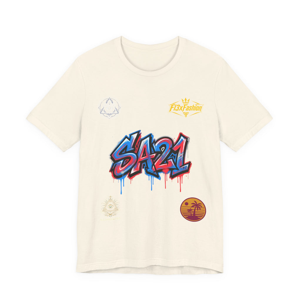 SA21 Graffiti Logo Tee — Streetwear Graphic T-Shirt