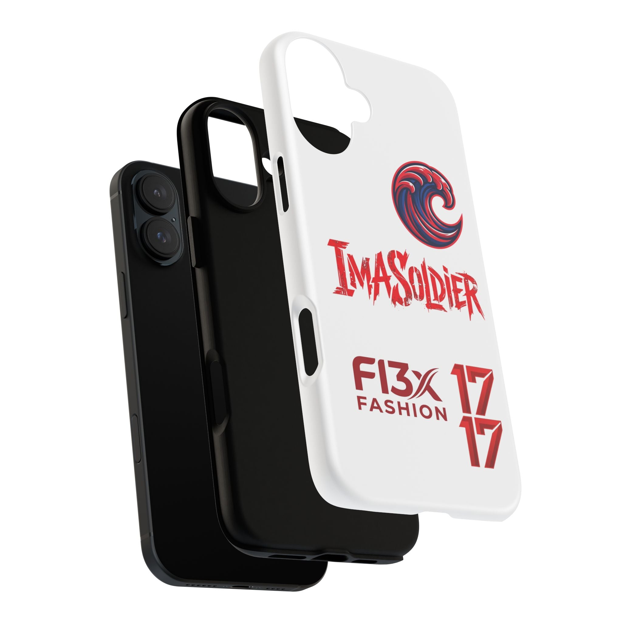 Phone Case — 'ImaSoldier' Red Wave Protective Hard Case
