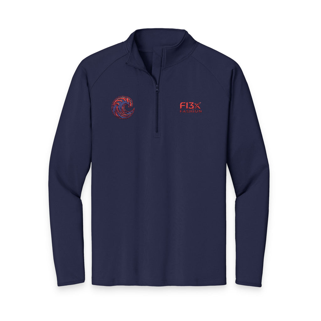 Embroidered Men's Quarter-Zip Pullover — FISX Racing Logo