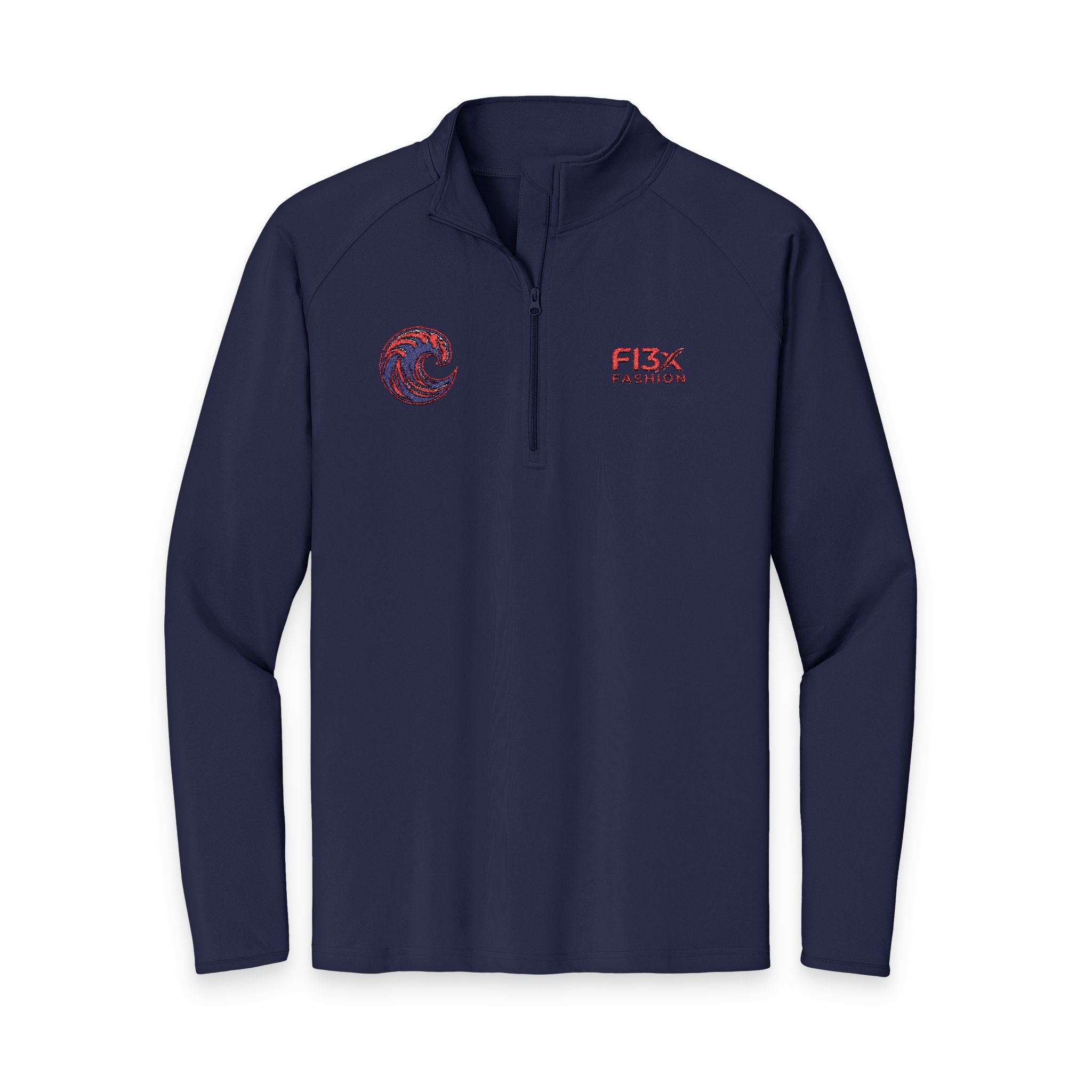 Embroidered Men's Quarter-Zip Pullover — FISX Racing Logo