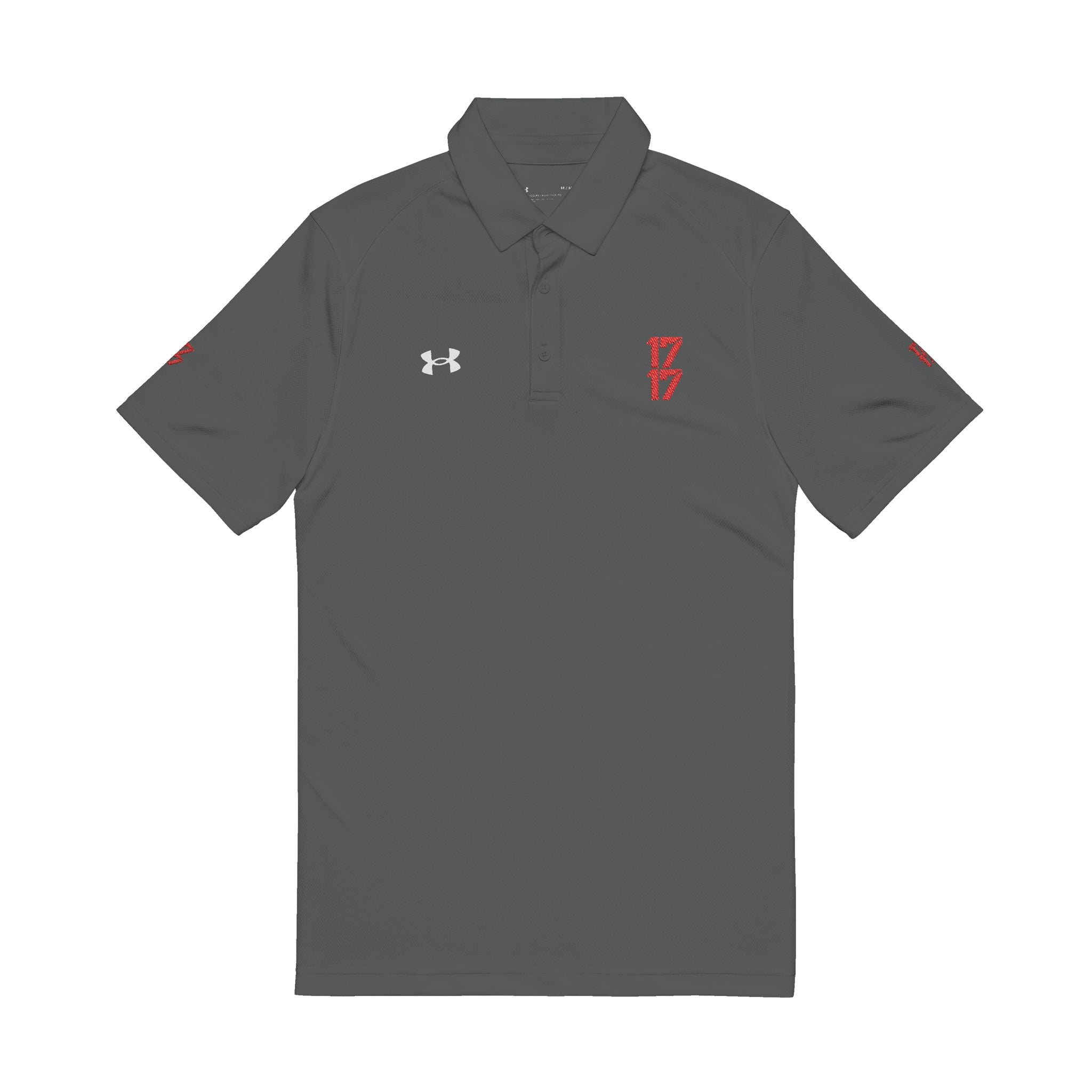 Embroidered '17' White Men's Performance Polo