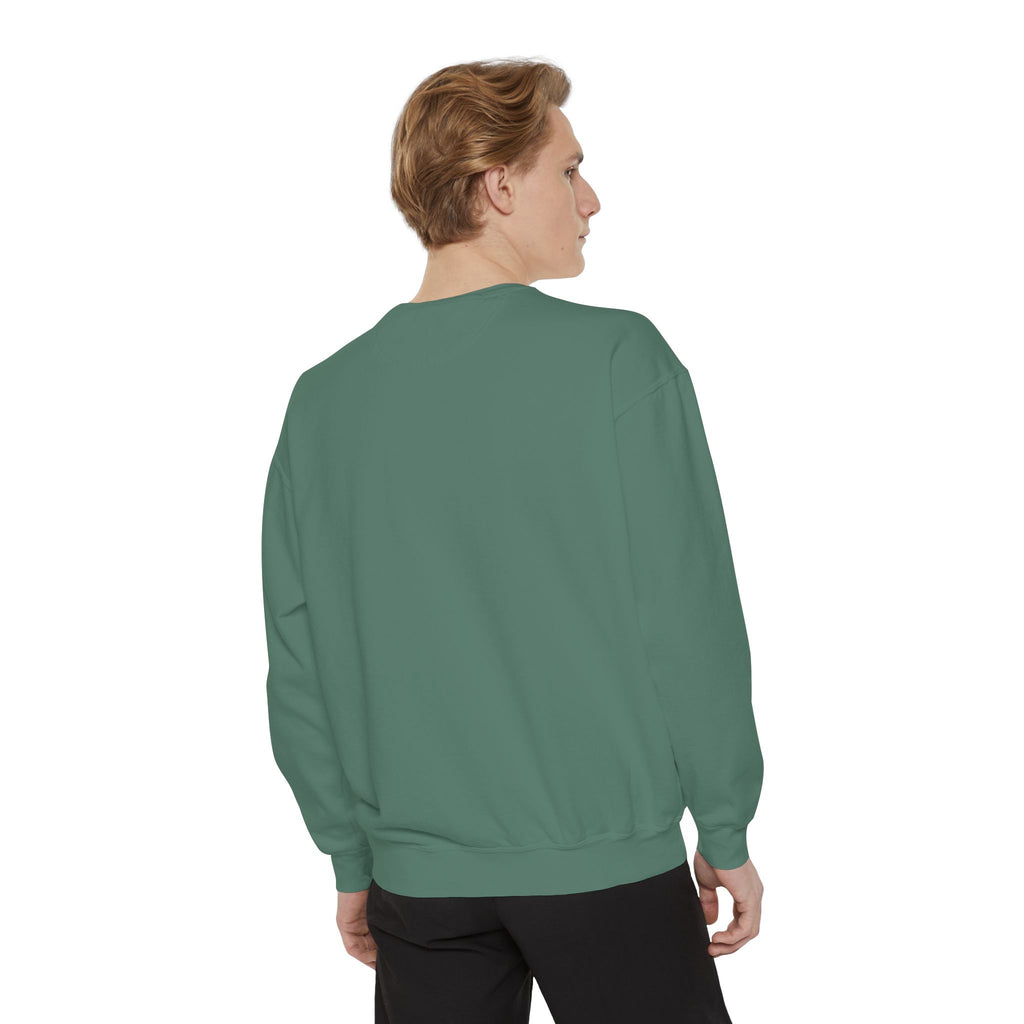 Sweatshirt — Minimal Red "17/17" Chest Logo Garment-Dyed Crew