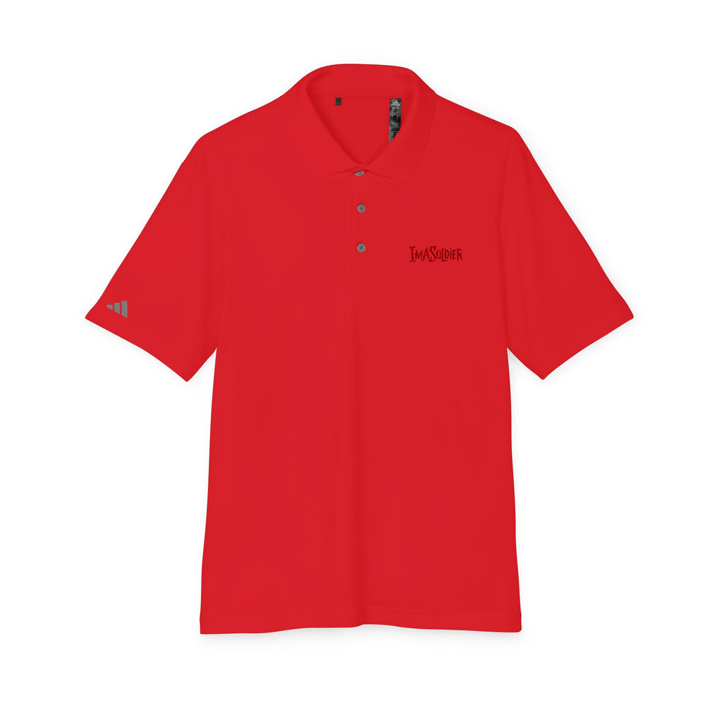 White Performance Polo — 'I Am Sober' Embroidered Chest Design