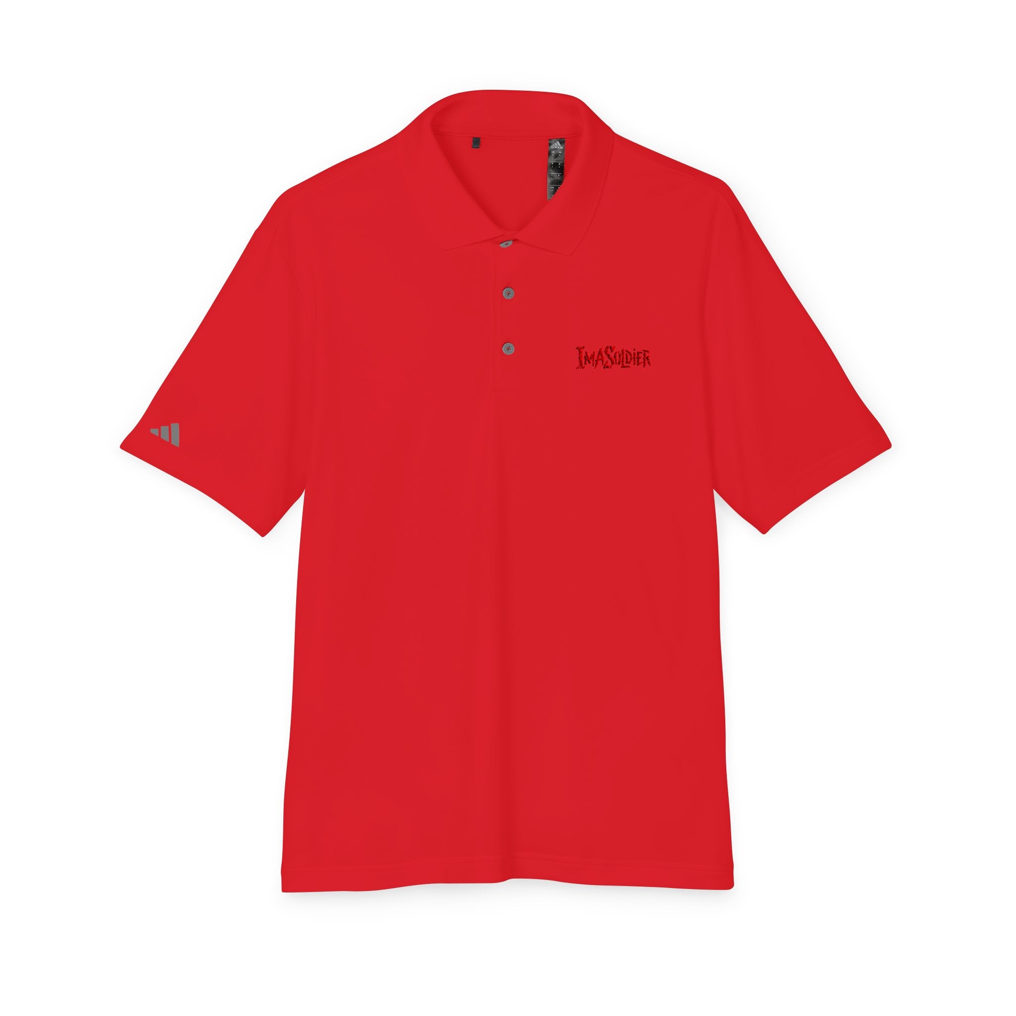White Performance Polo — 'I Am Sober' Embroidered Chest Design